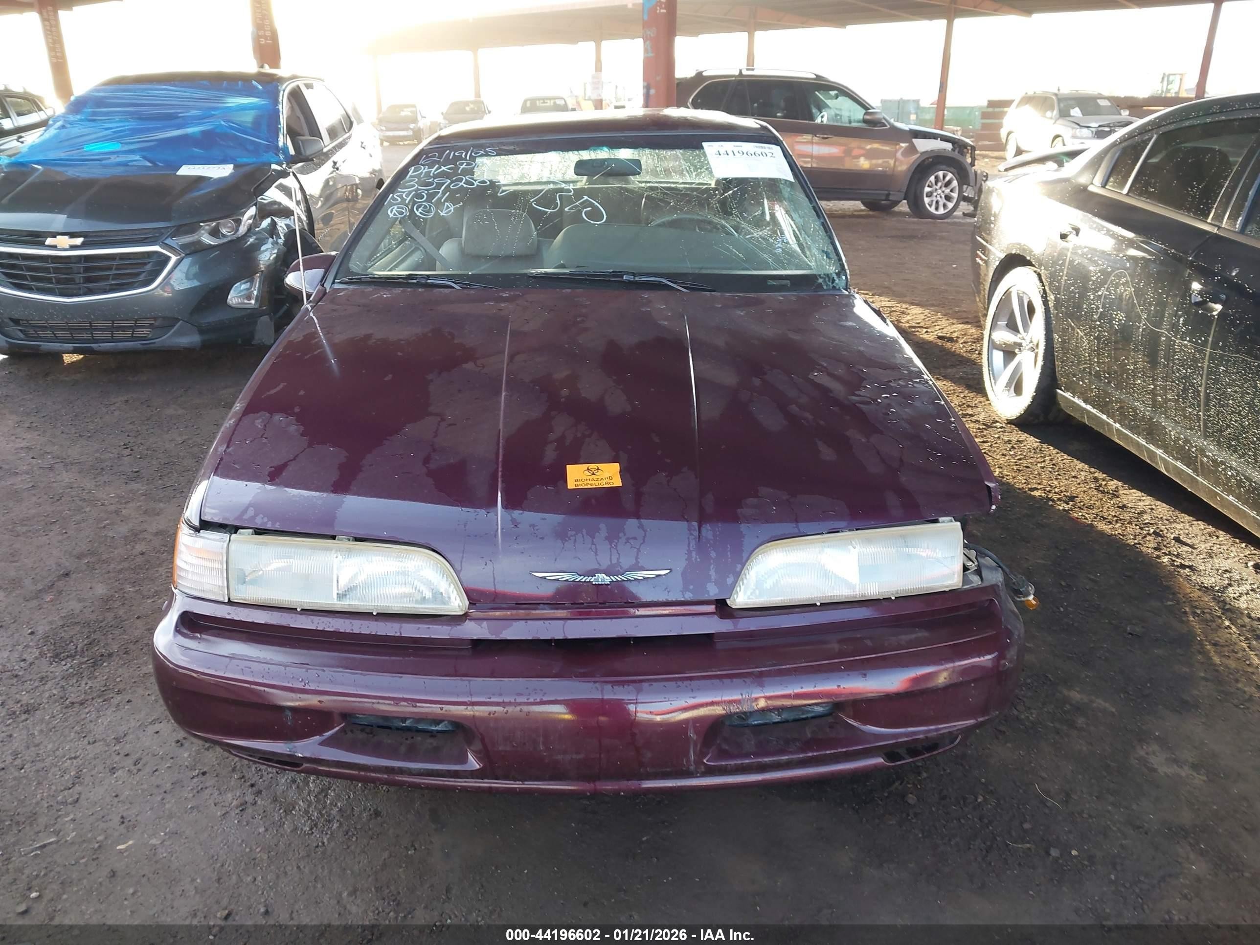 1993 Ford Thunderbird Lx Maroon vin: 1FAPP6244PH154371