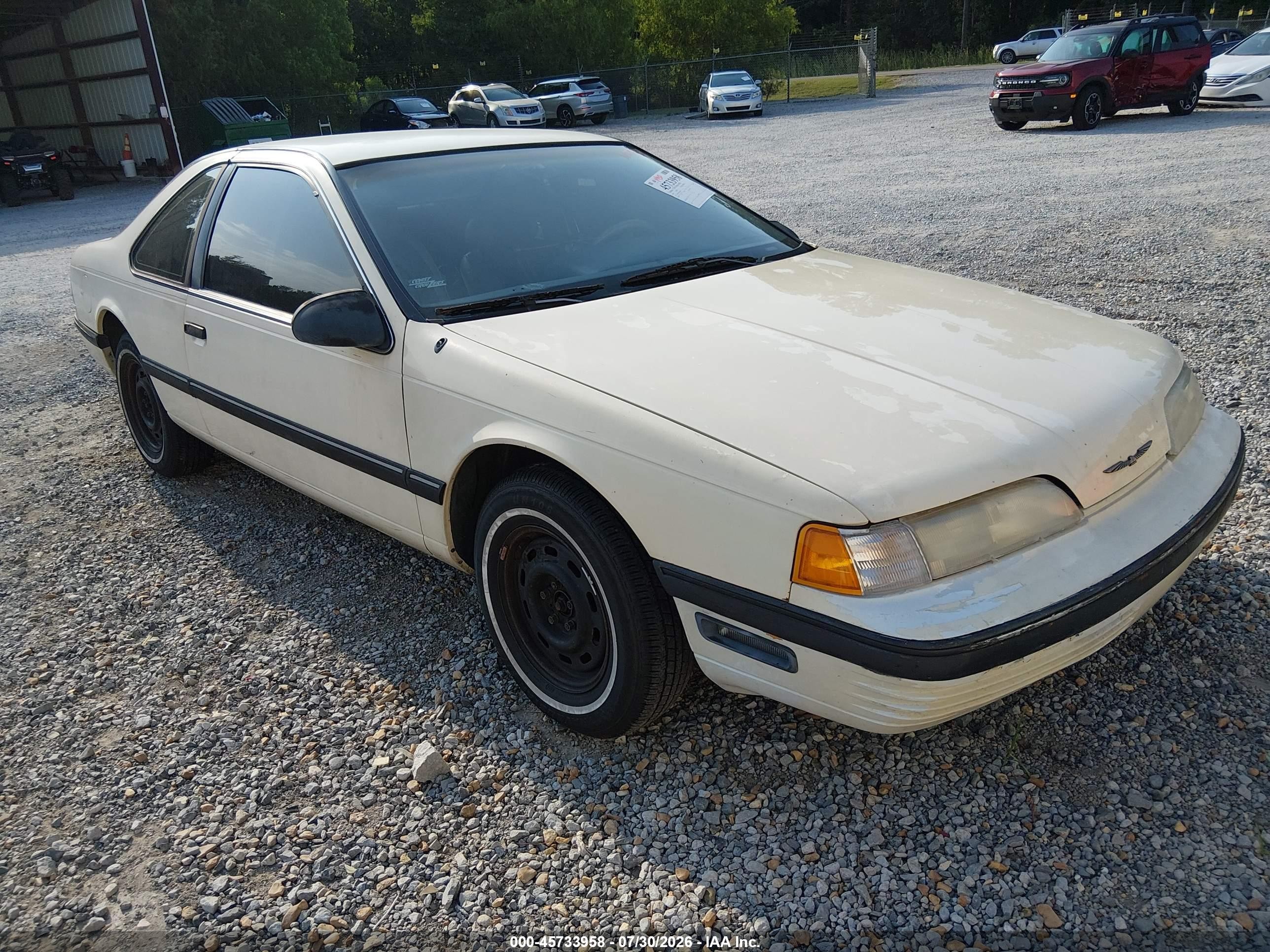 1989 Ford Thunderbird Lx White vin: 1FAPP624XKH108455