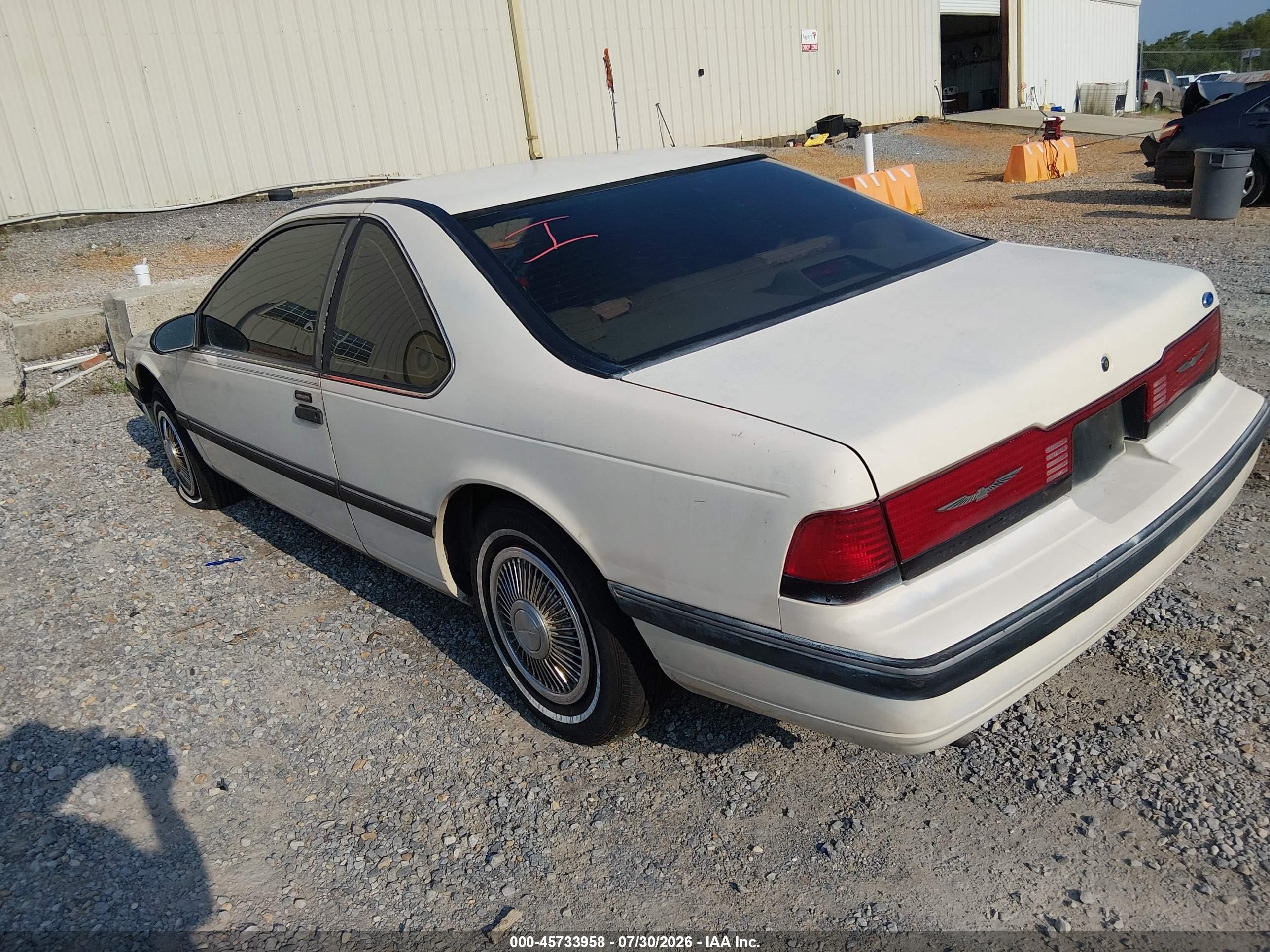 1989 Ford Thunderbird Lx White vin: 1FAPP624XKH108455