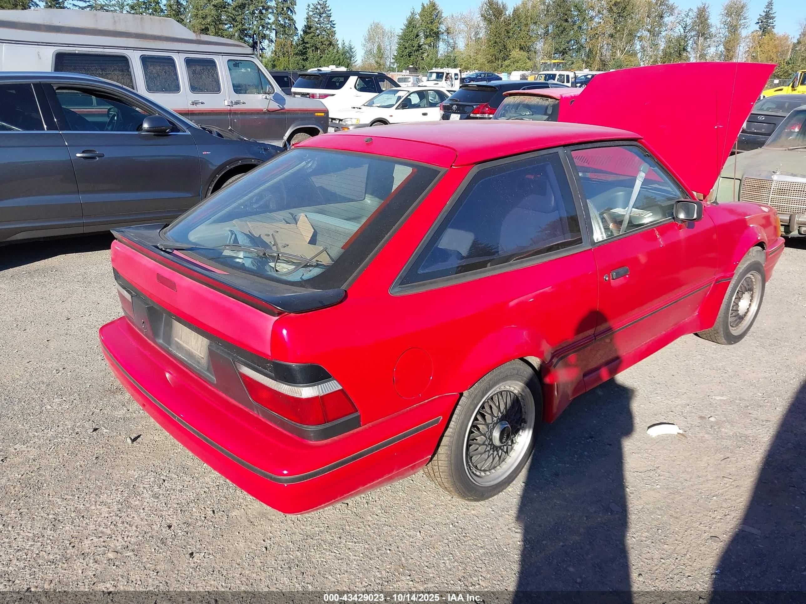 1989 Ford Escort Gt Red vin: 1FAPP93J4KW201117