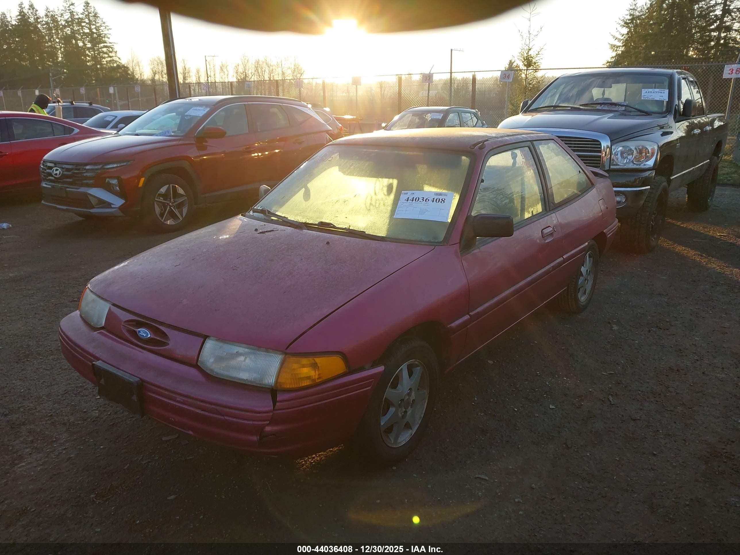 1994 Ford Escort Lx/sport Pink vin: 1FARP11J7RW200518