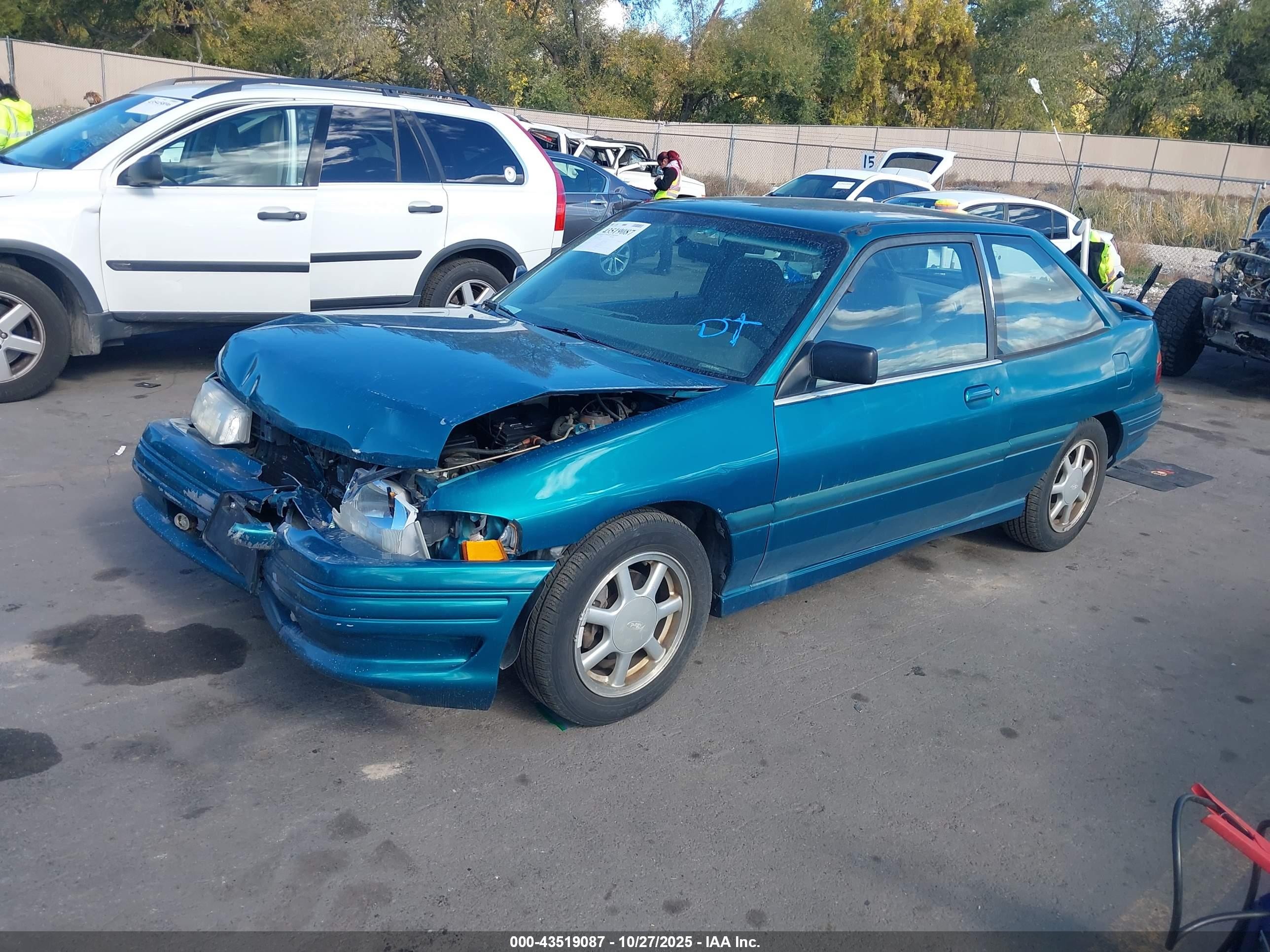 1995 Ford Escort Gt Red vin: 1FASP1286SW307143