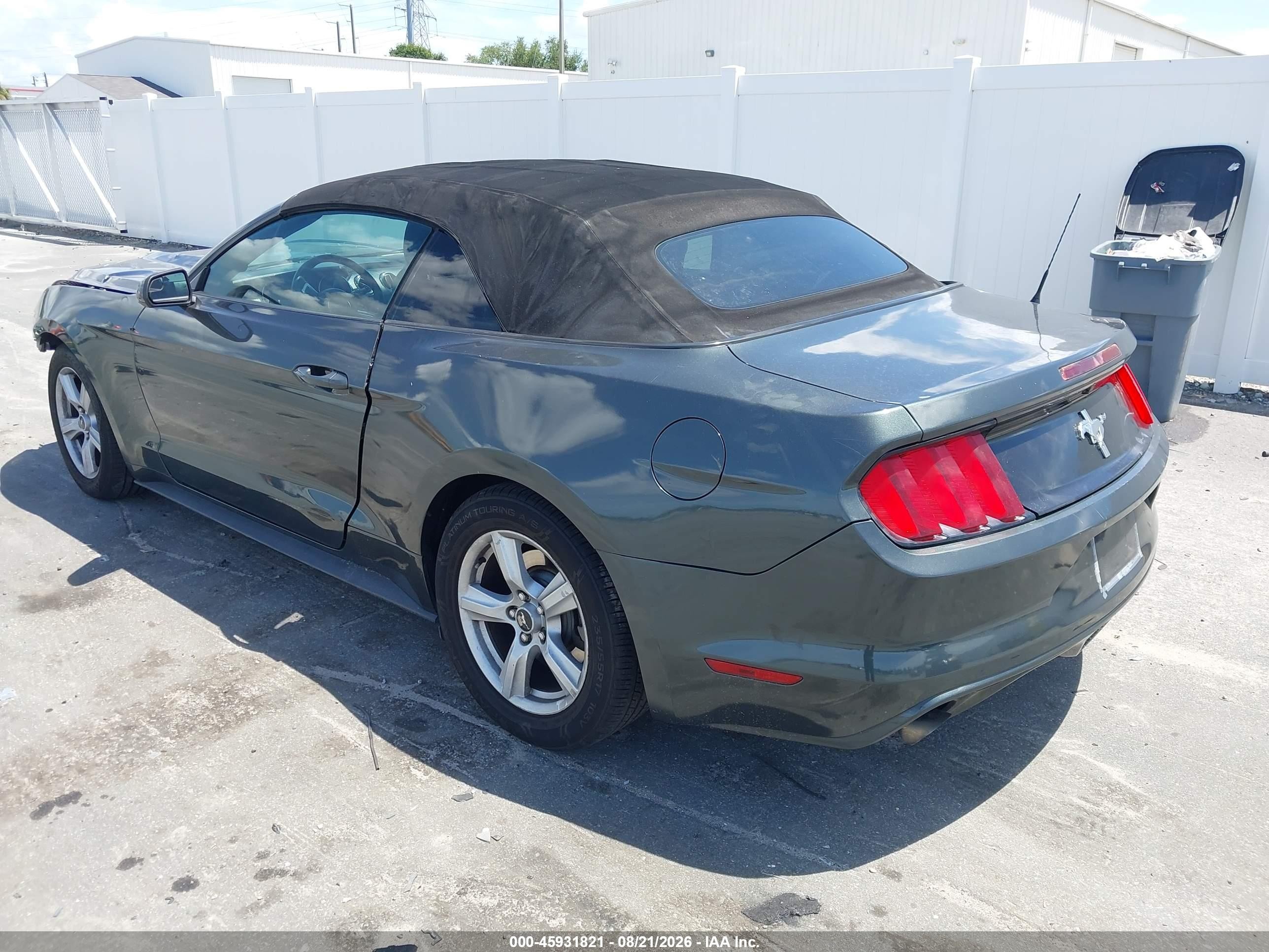 2015 Ford Mustang V6 Gray vin: 1FATP8EM4F5386829