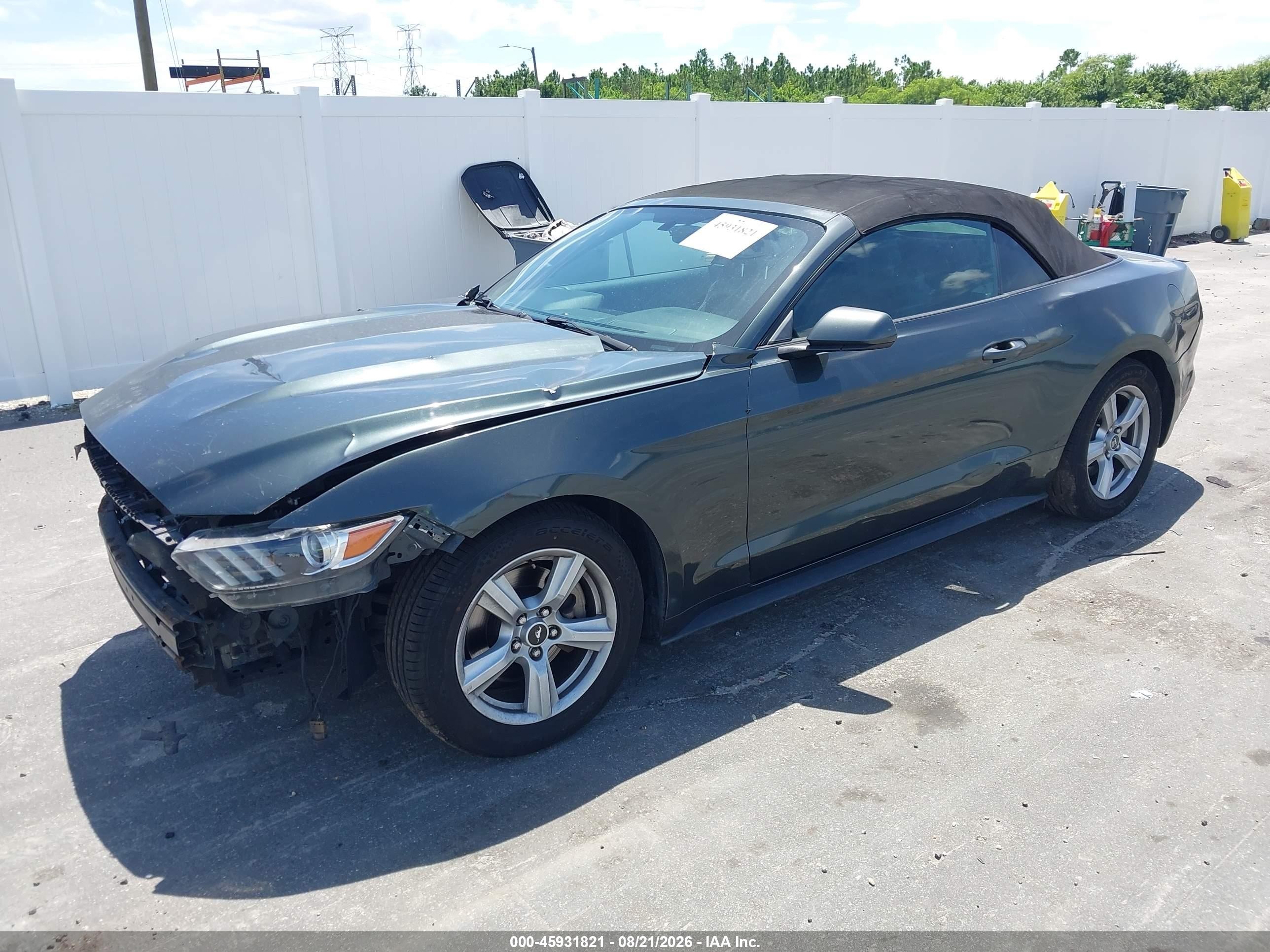 2015 Ford Mustang V6 Gray vin: 1FATP8EM4F5386829