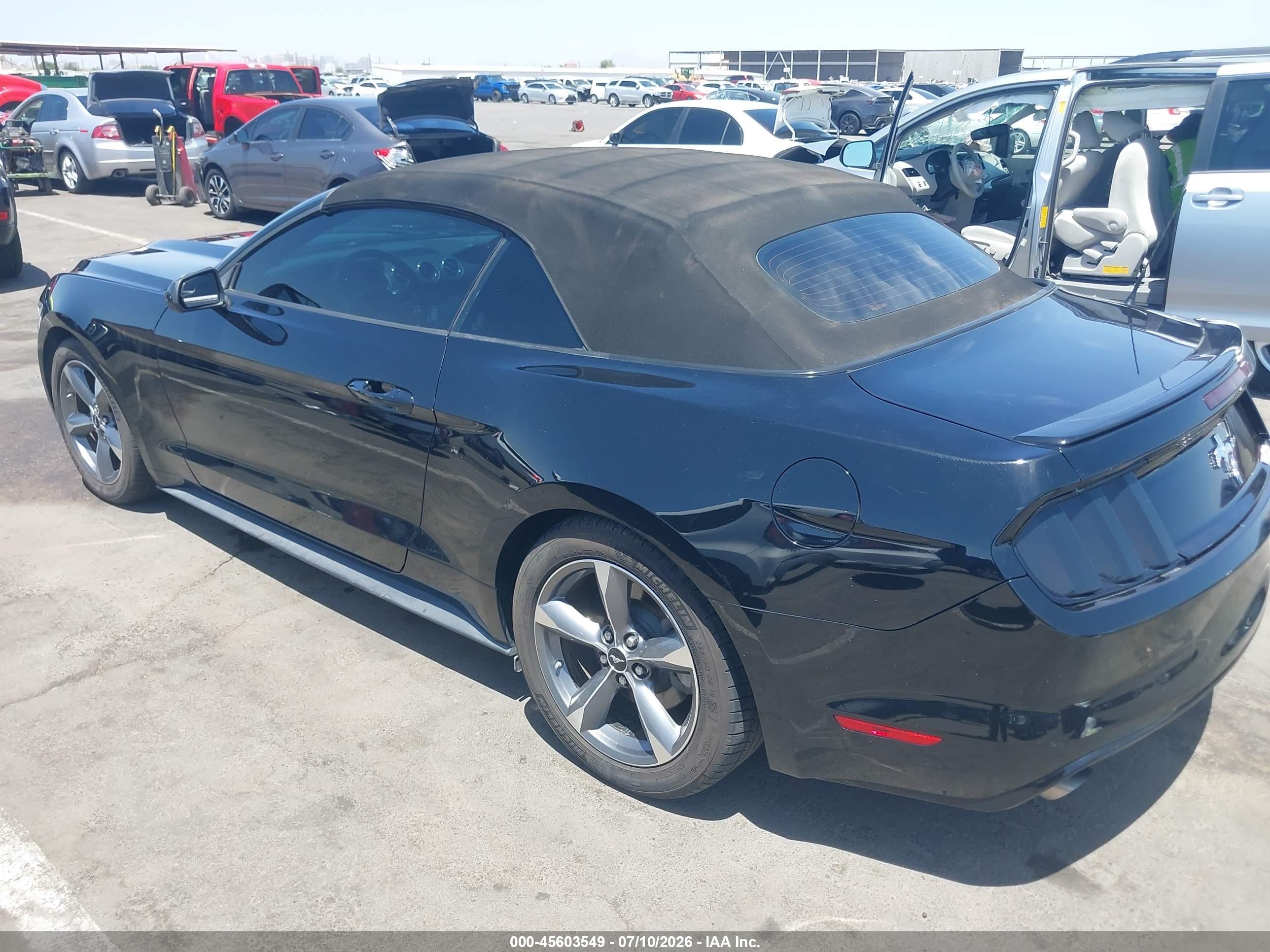 2015 Ford Mustang V6 Black vin: 1FATP8EM4F5427198