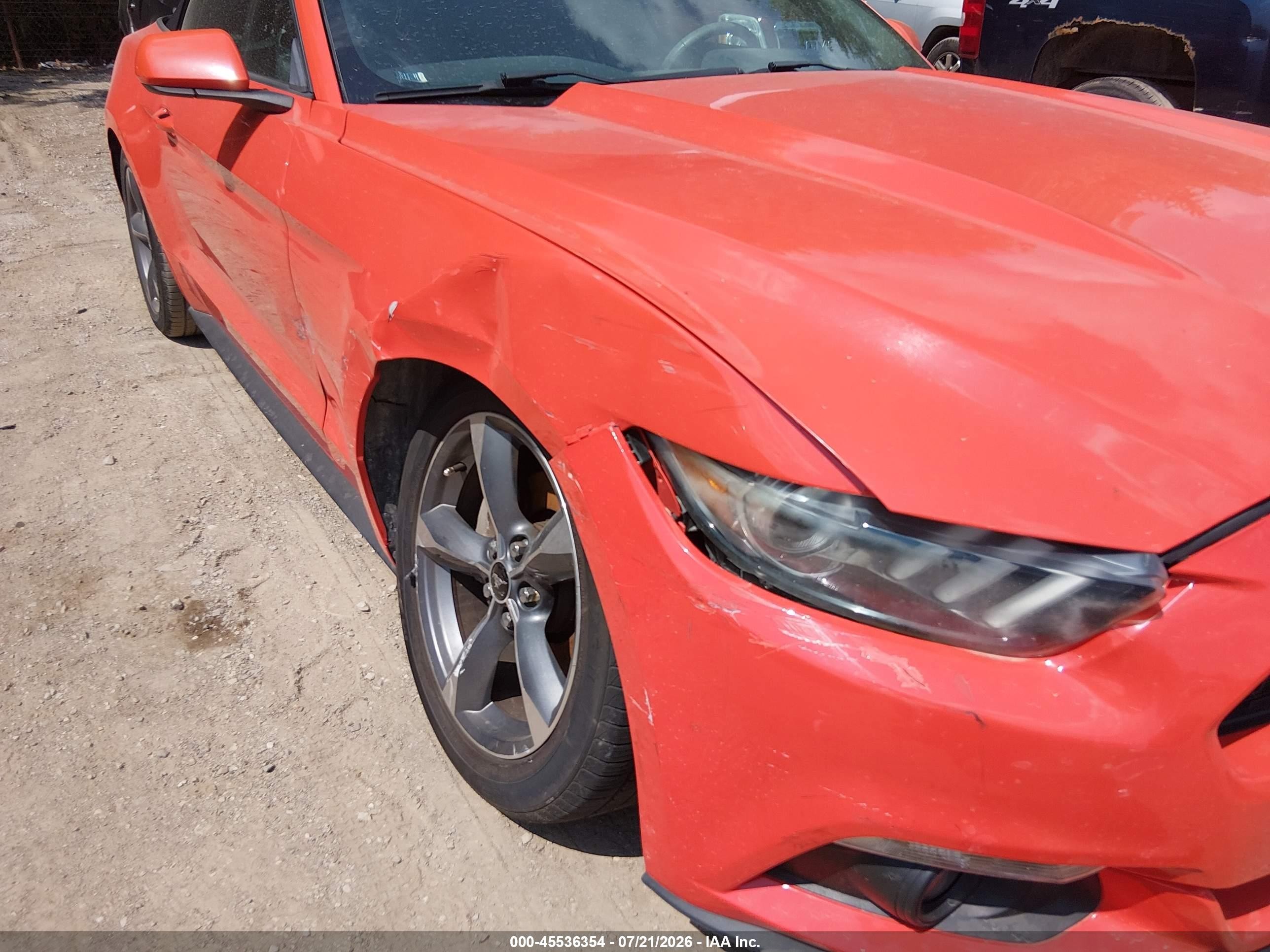 2015 Ford Mustang V6 Orange vin: 1FATP8EM6F5353184
