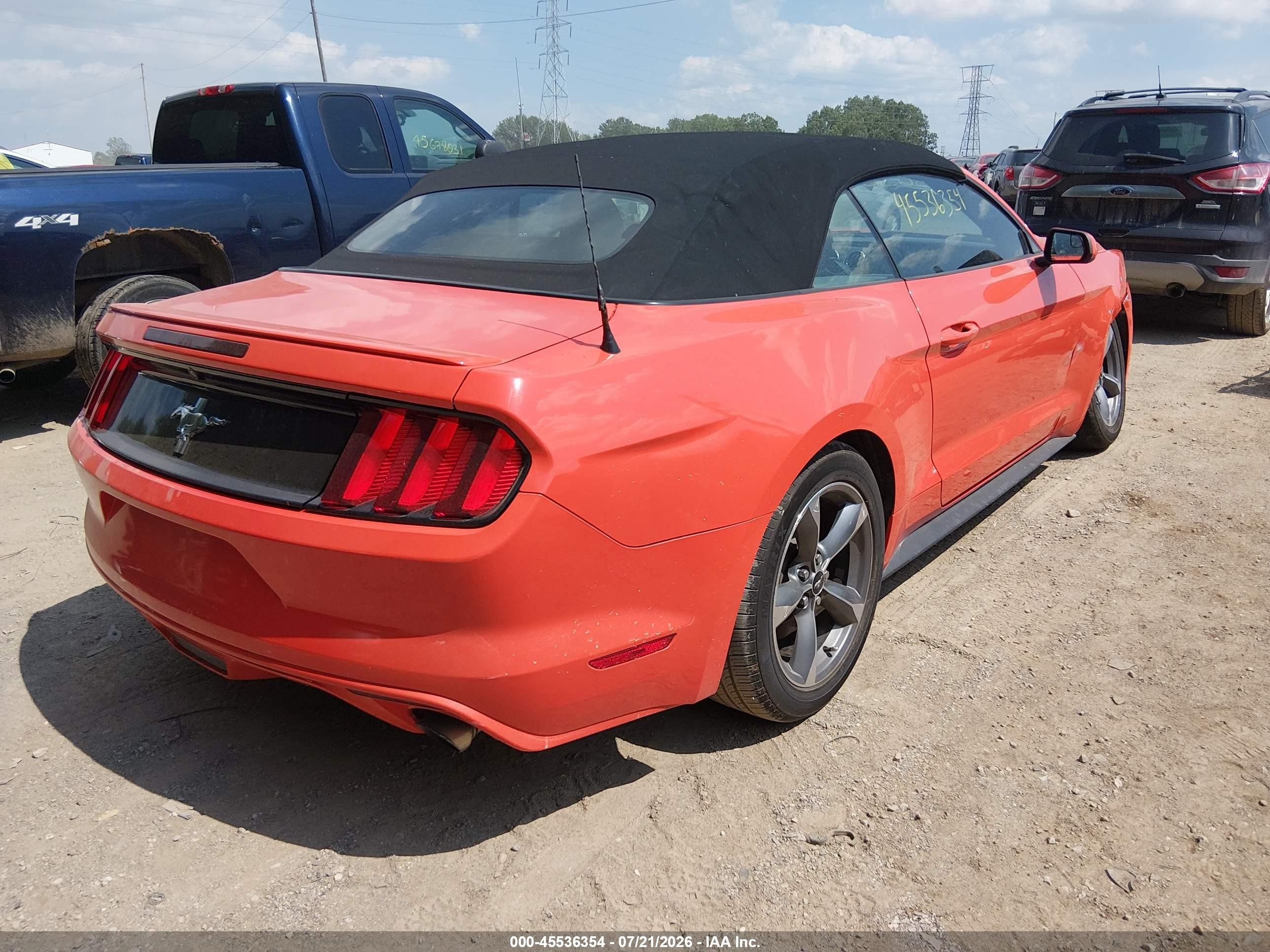 2015 Ford Mustang V6 Orange vin: 1FATP8EM6F5353184