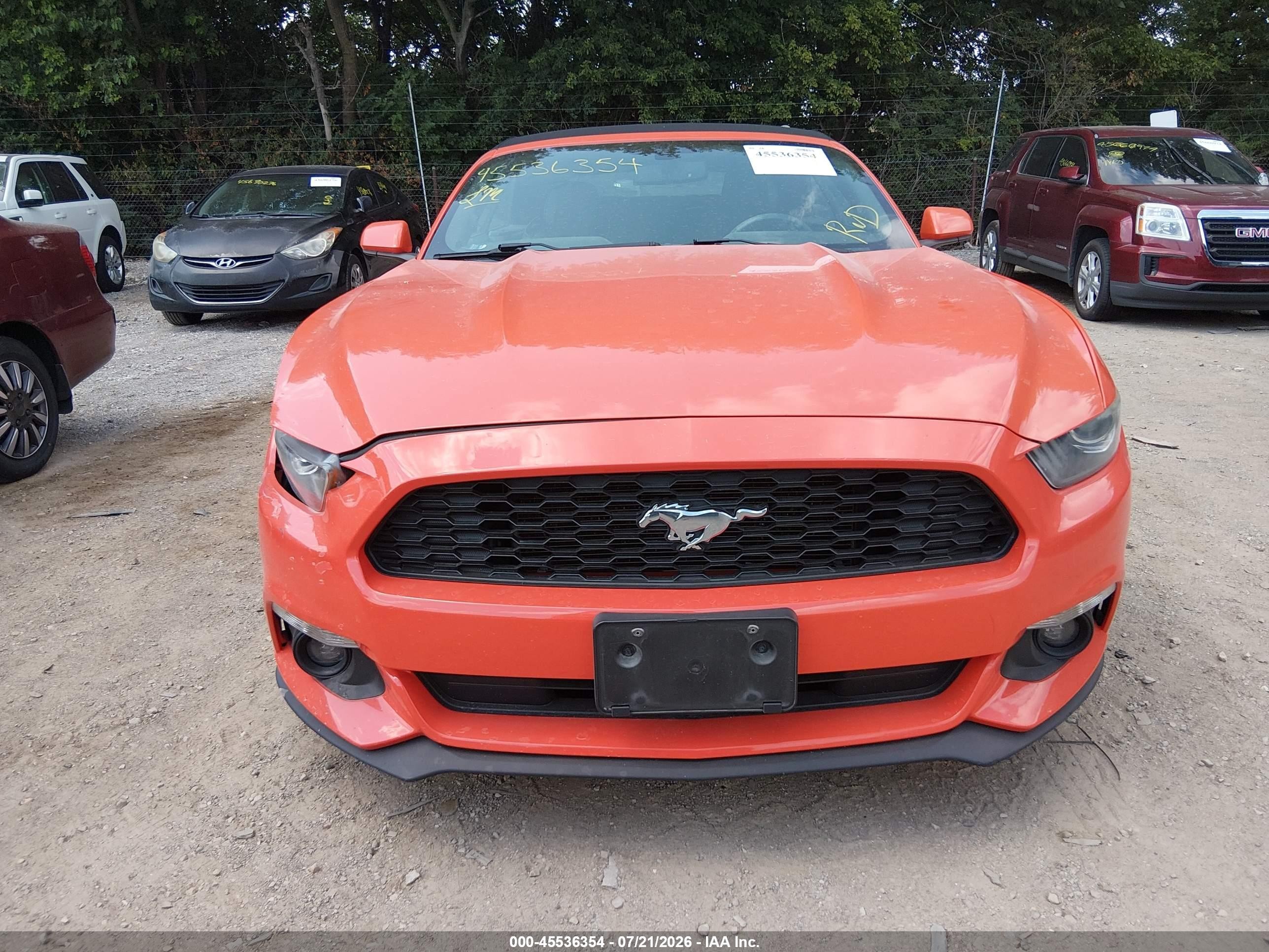 2015 Ford Mustang V6 Orange vin: 1FATP8EM6F5353184