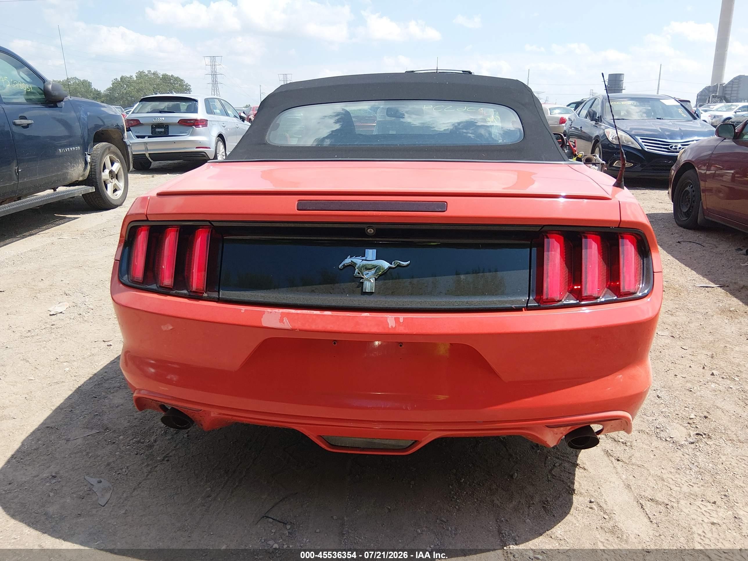 2015 Ford Mustang V6 Orange vin: 1FATP8EM6F5353184