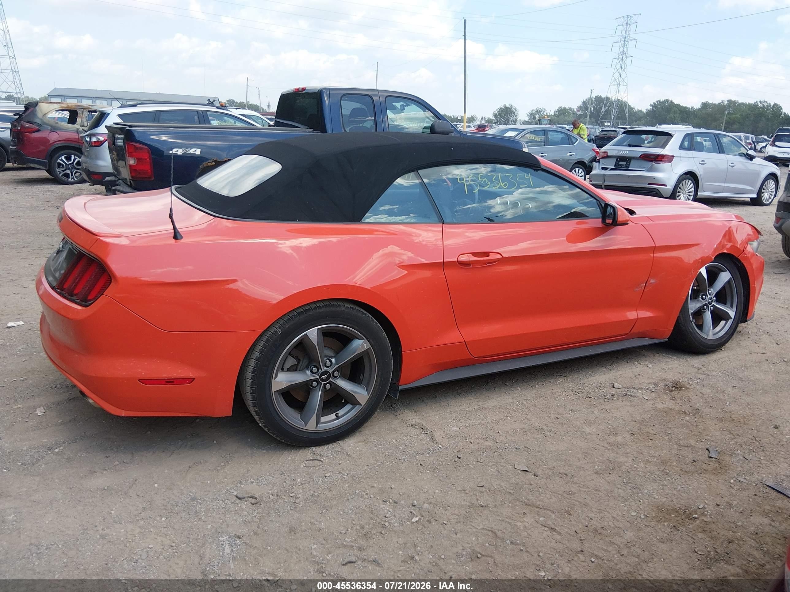2015 Ford Mustang V6 Orange vin: 1FATP8EM6F5353184