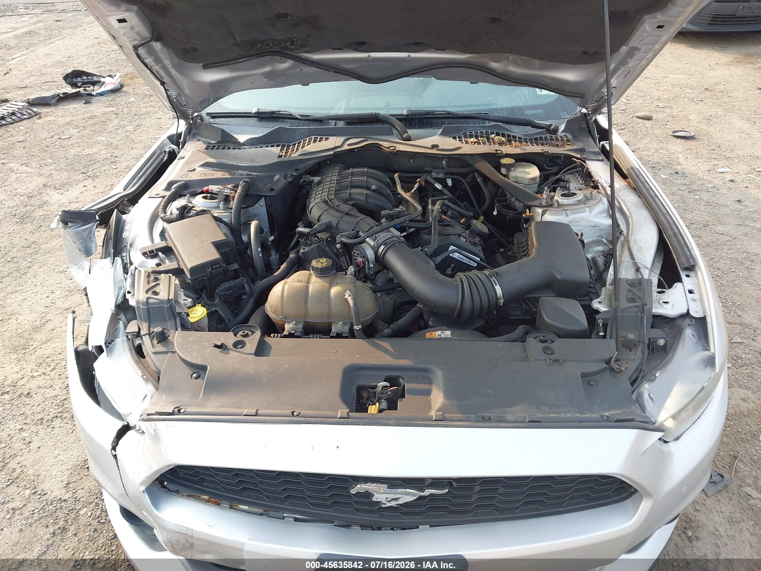 2015 Ford Mustang V6 Silver vin: 1FATP8EM7F5332411