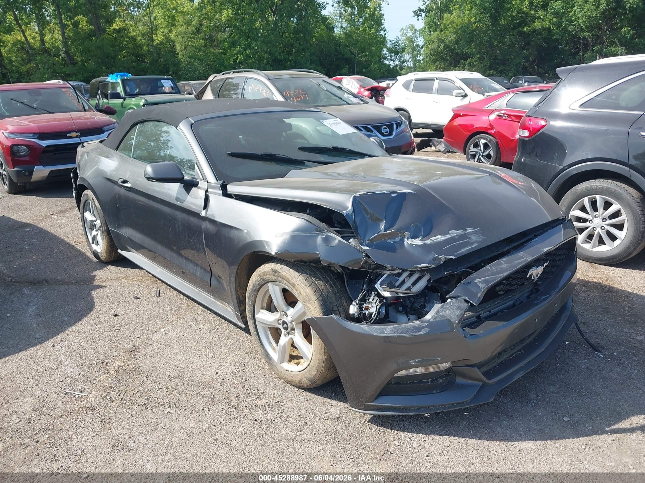 2015 Ford Mustang V6 Gray vin: 1FATP8EM8F5359908