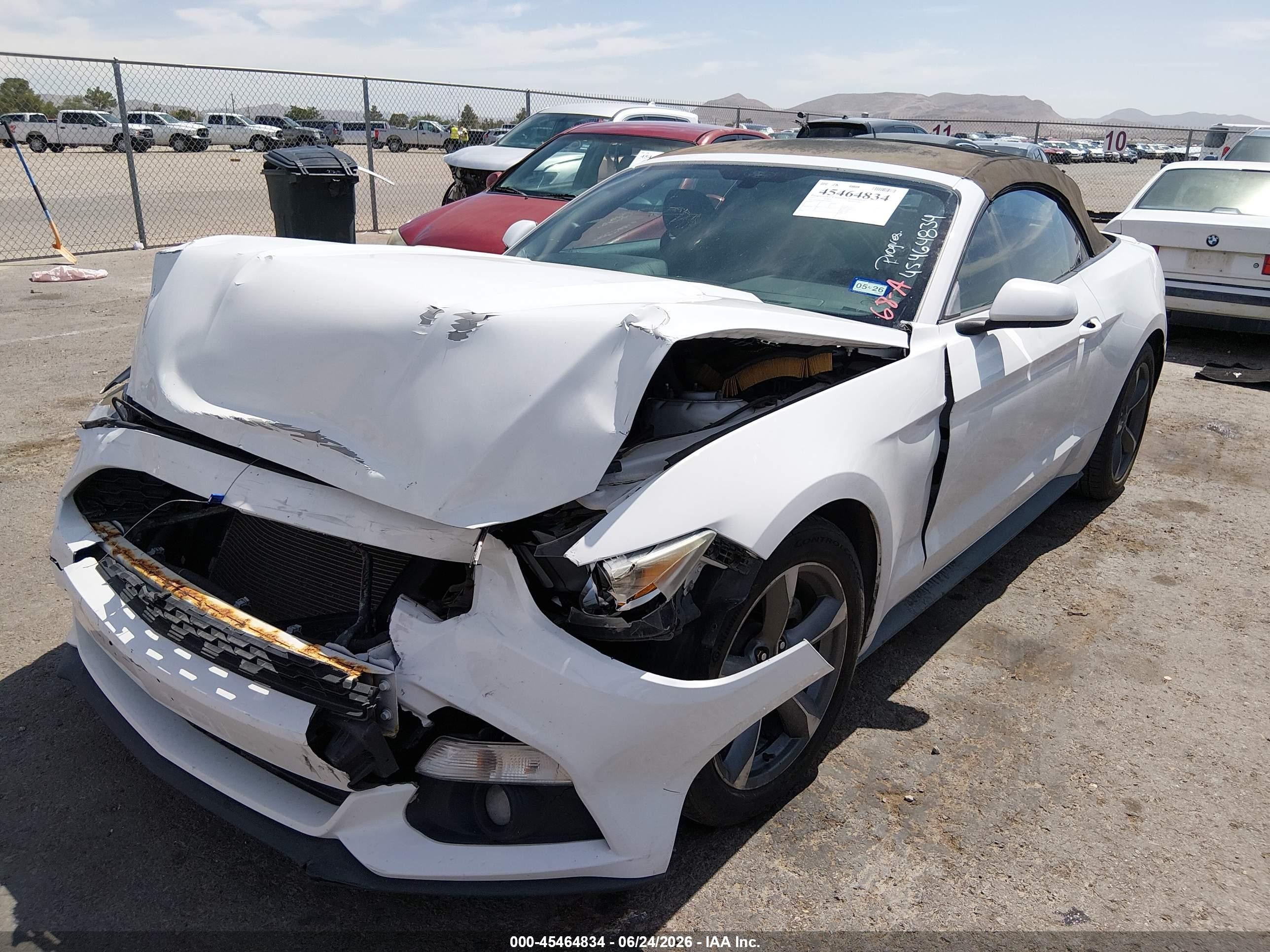 2015 Ford Mustang V6 White vin: 1FATP8EM8F5400621
