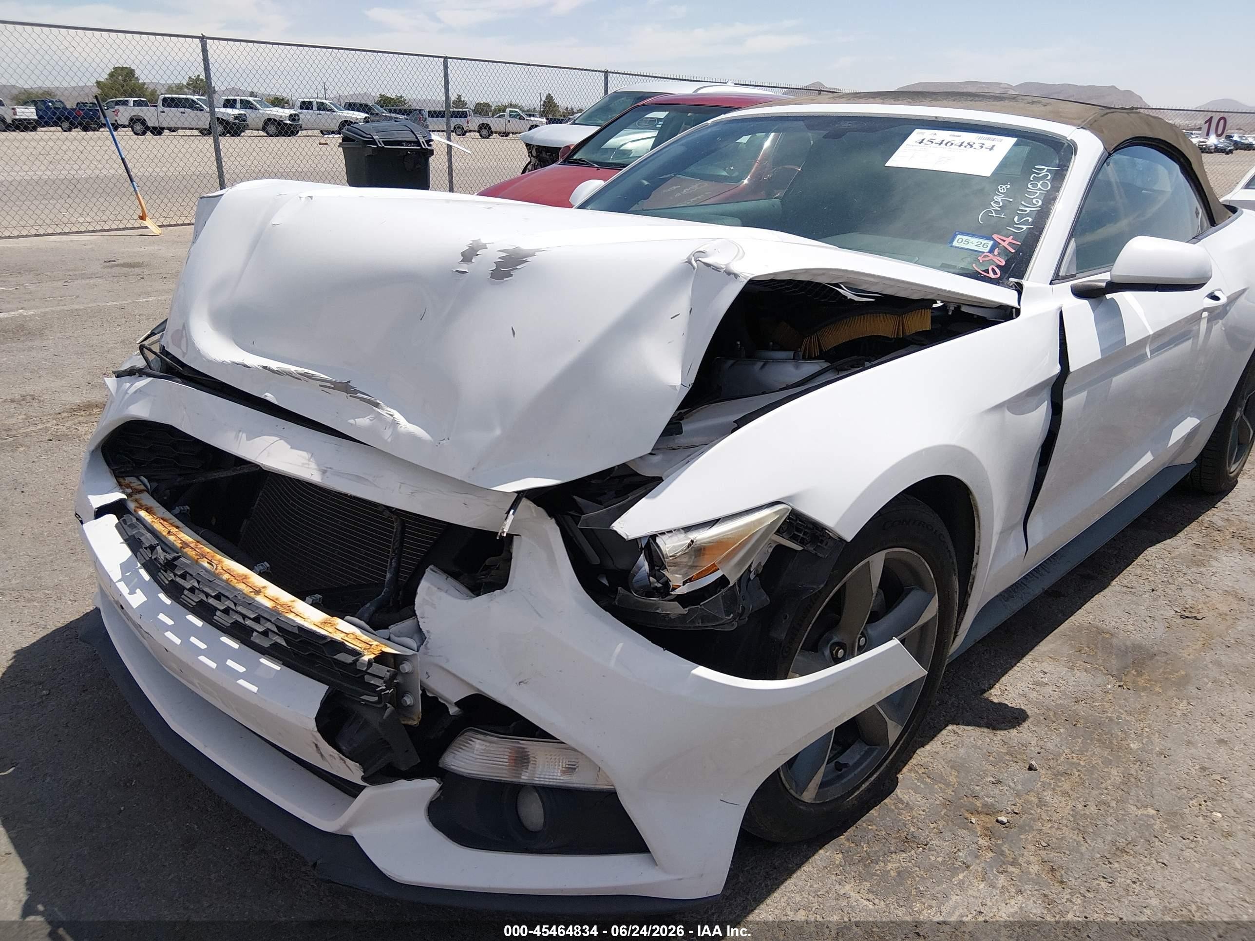 2015 Ford Mustang V6 White vin: 1FATP8EM8F5400621