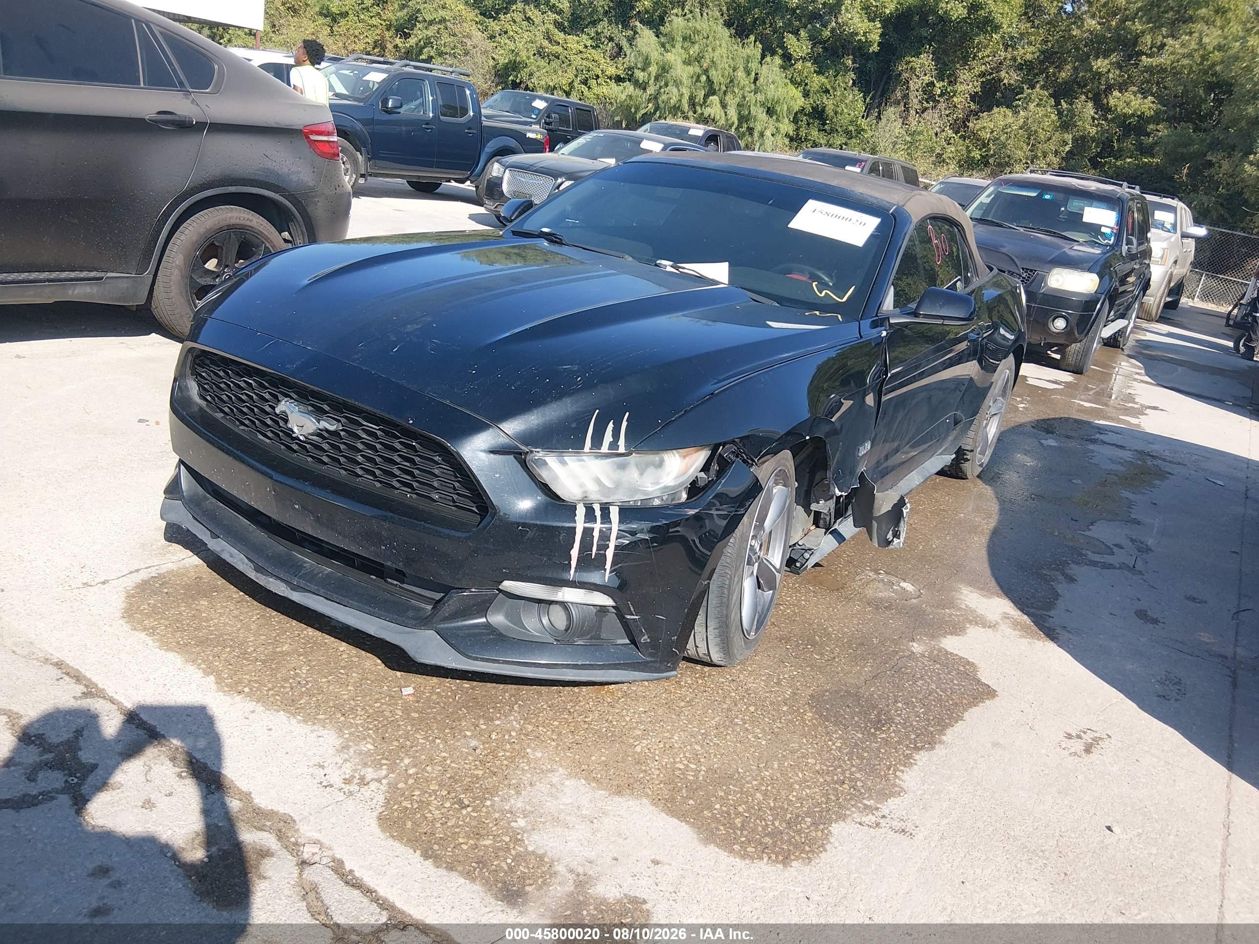2015 Ford Mustang V6 Black vin: 1FATP8EMXF5365838
