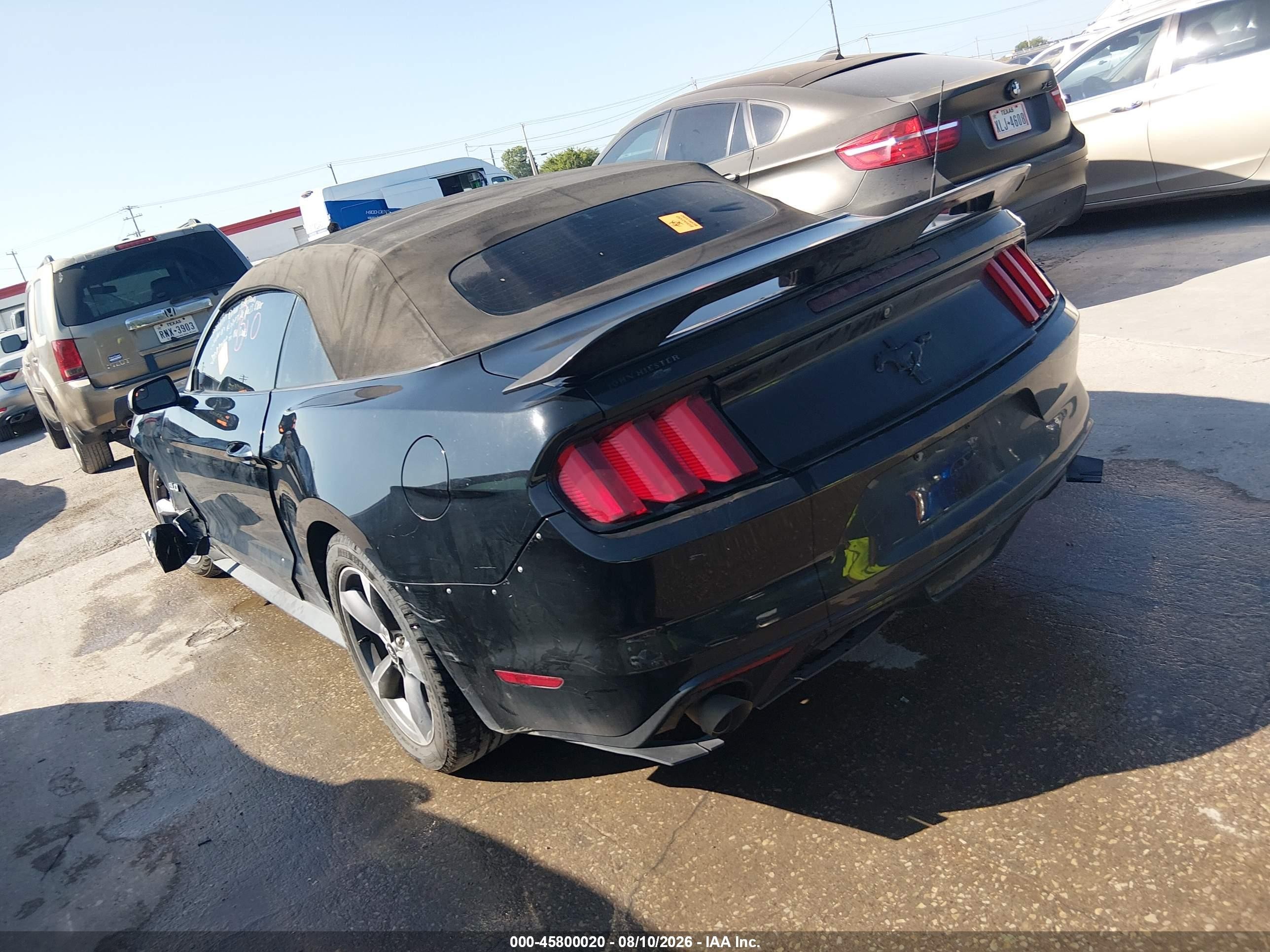 2015 Ford Mustang V6 Black vin: 1FATP8EMXF5365838