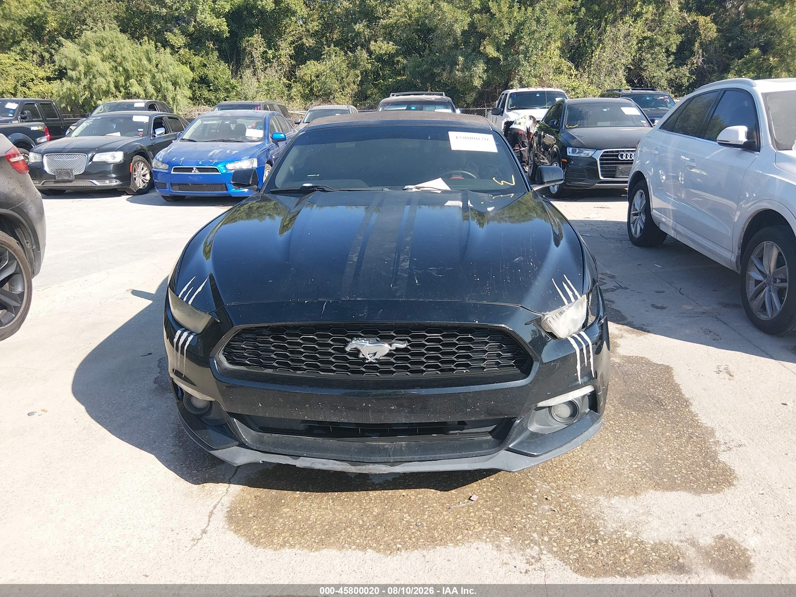 2015 Ford Mustang V6 Black vin: 1FATP8EMXF5365838