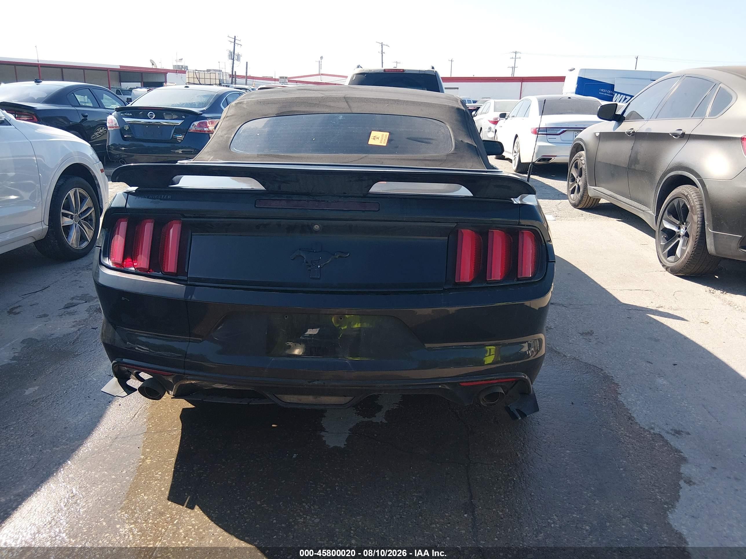 2015 Ford Mustang V6 Black vin: 1FATP8EMXF5365838