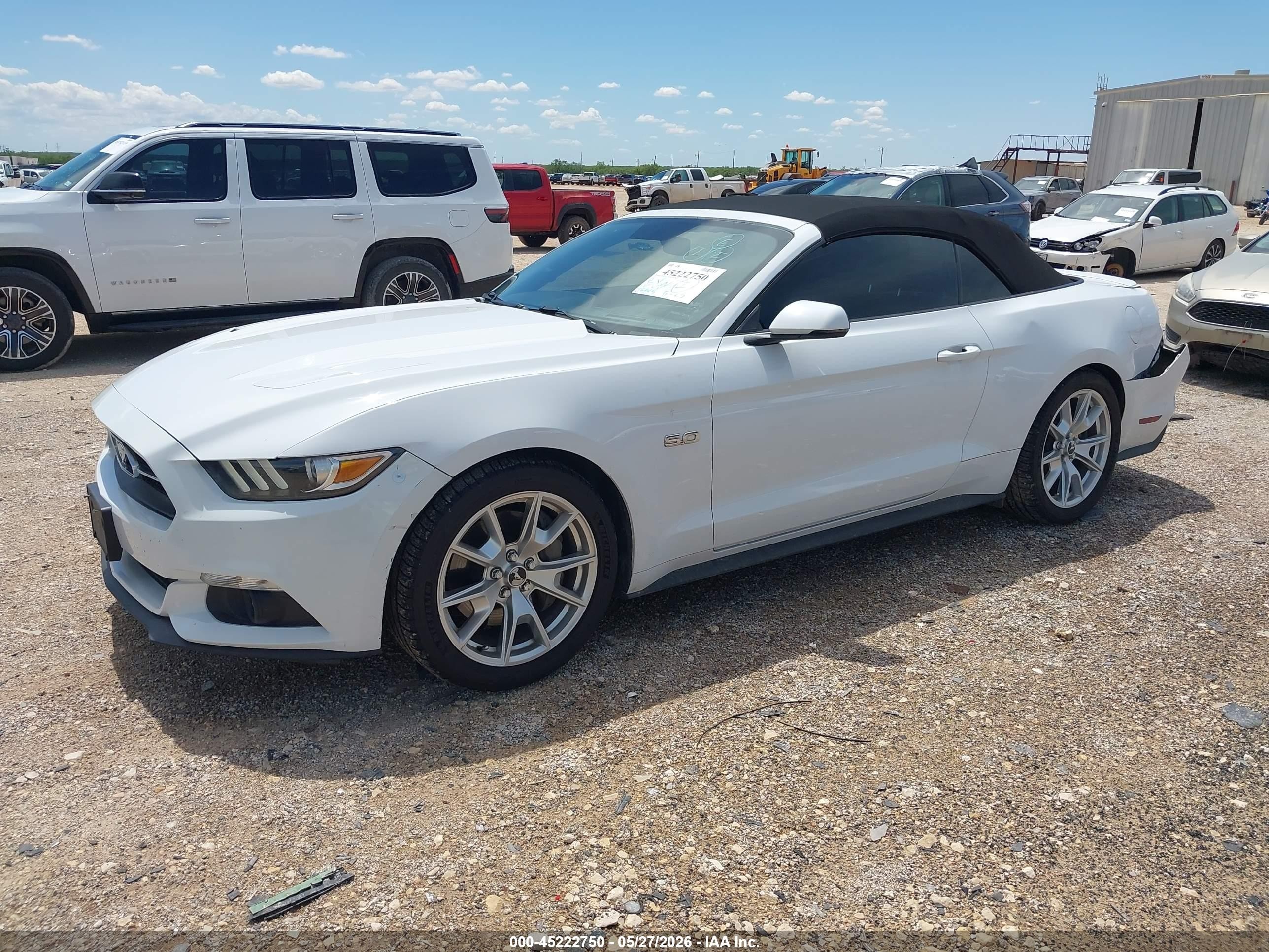 2015 Ford Mustang Gt Premium White vin: 1FATP8FF5F5362720