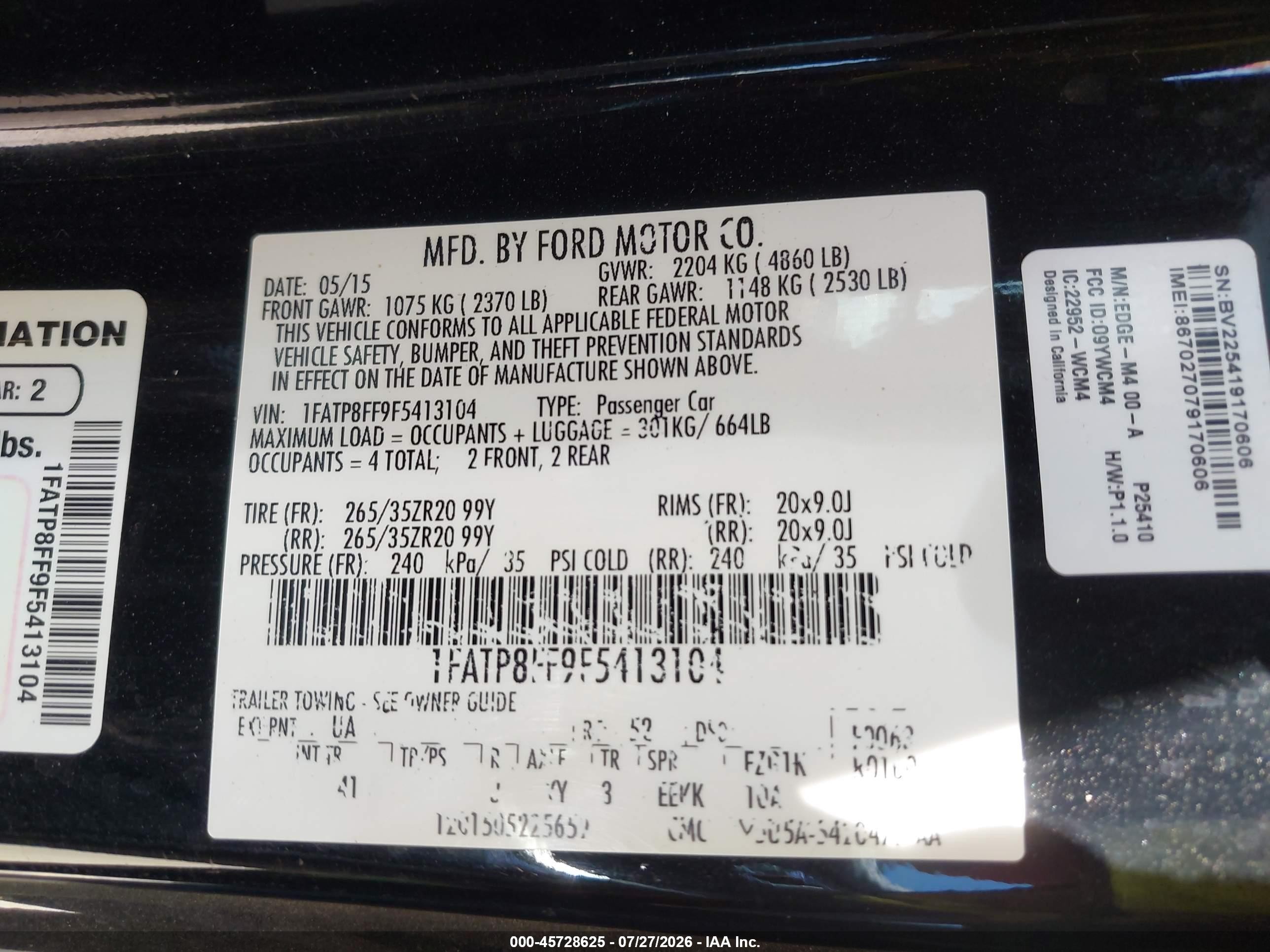 2015 Ford Mustang Gt Premium Черный vin: 1FATP8FF9F5413104