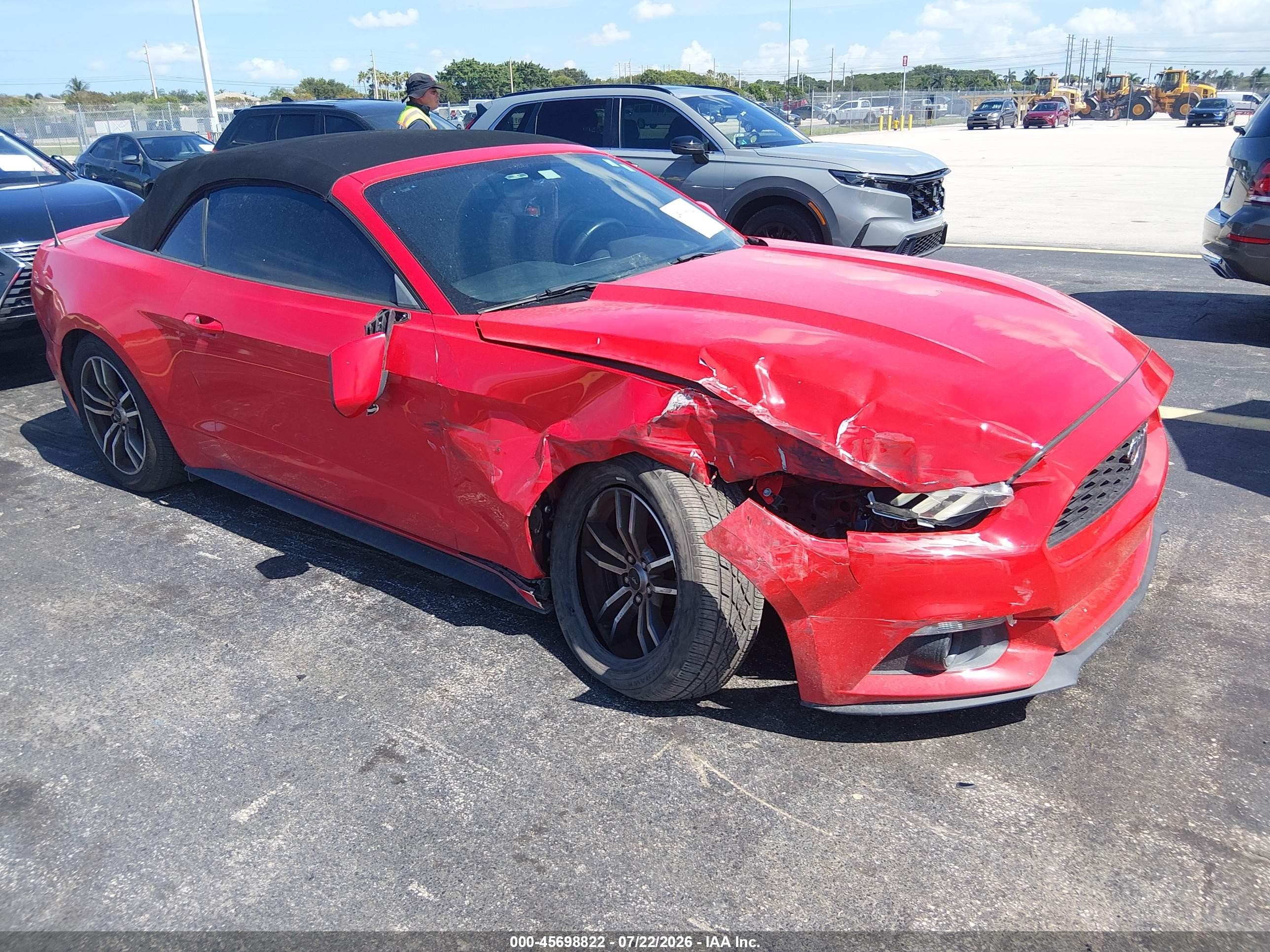 2015 Ford Mustang Ecoboost Premium Красный vin: 1FATP8UH0F5382961