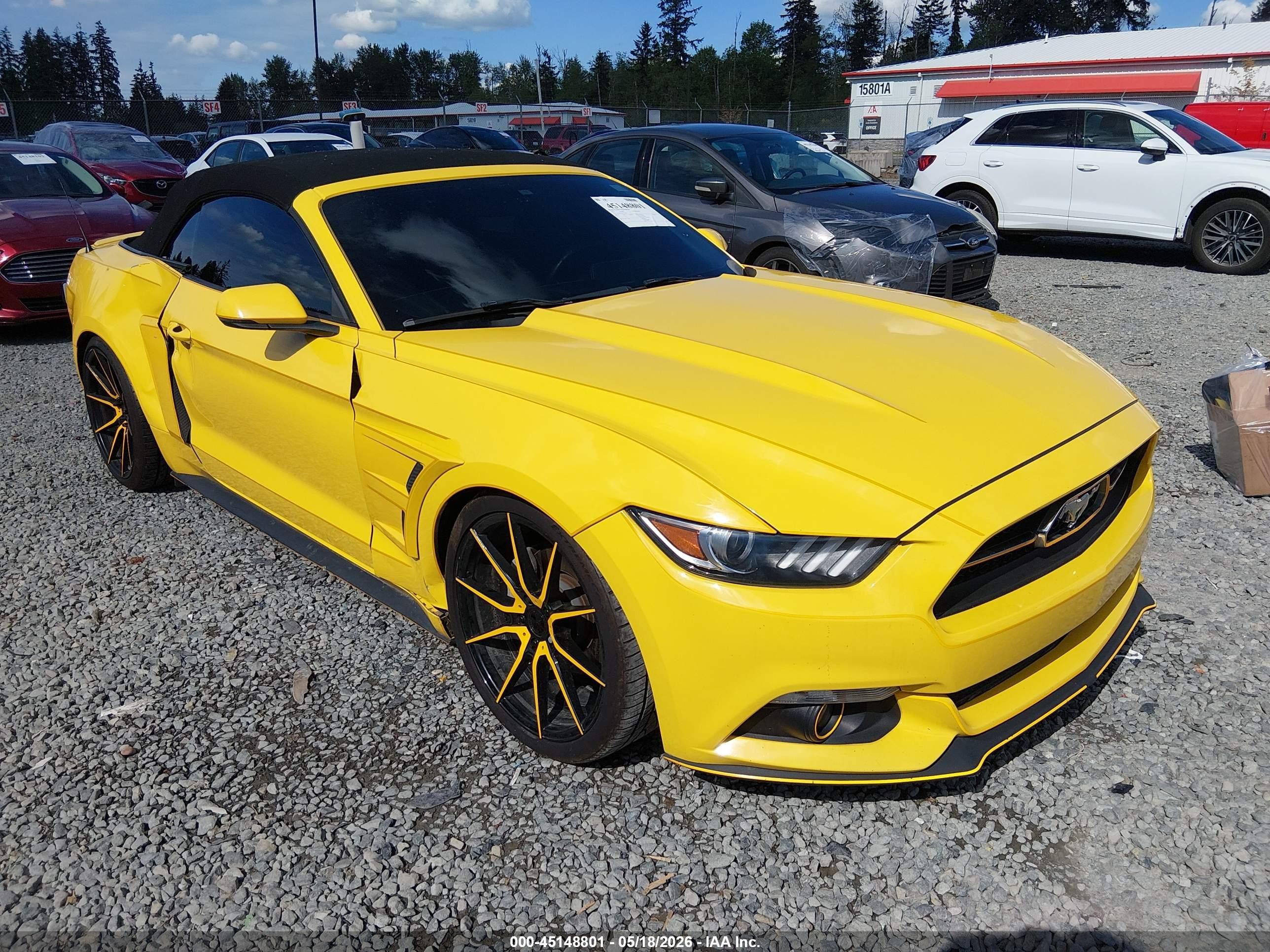 2015 Ford Mustang Ecoboost Premium Yellow vin: 1FATP8UH2F5399471