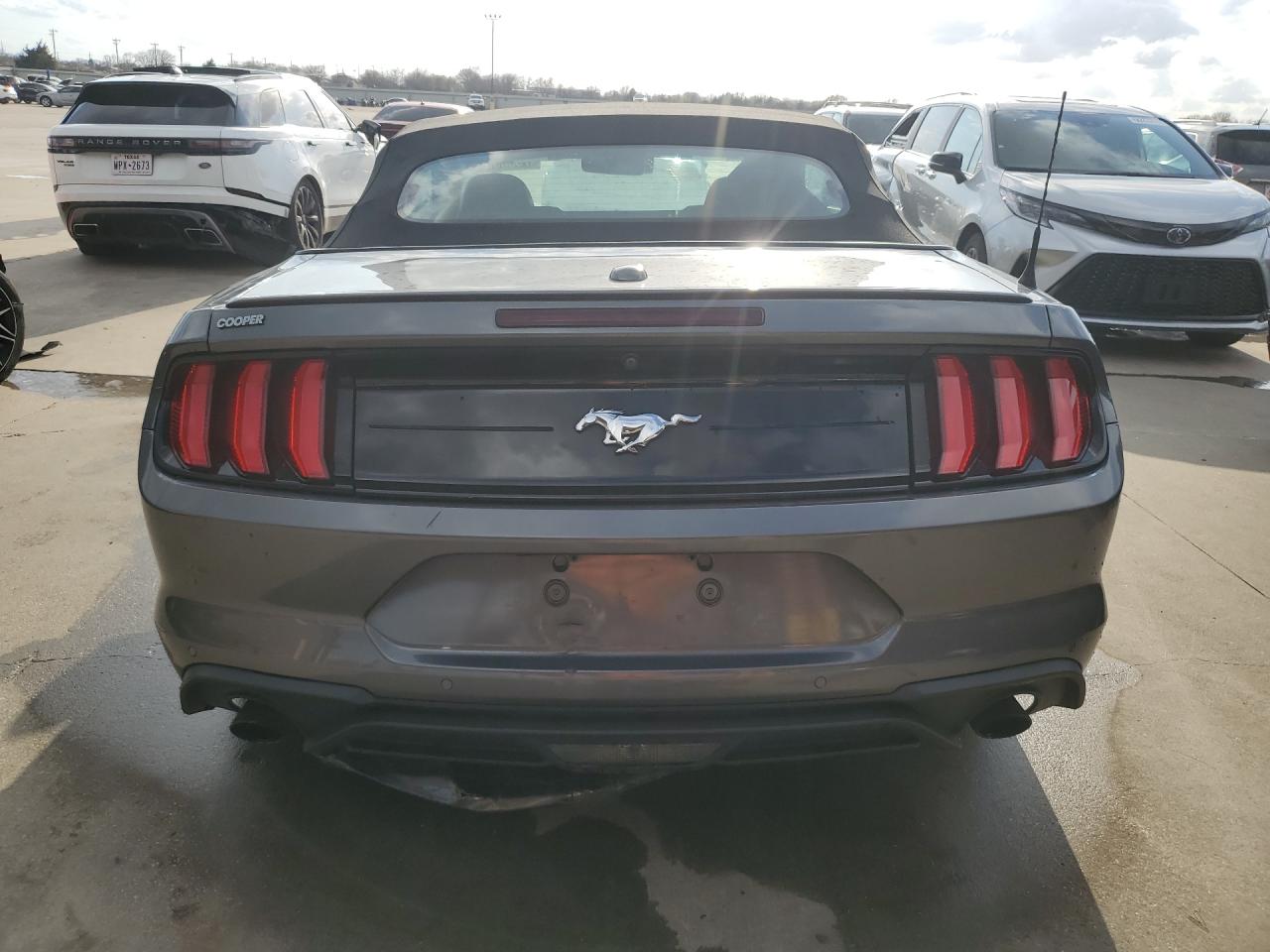 2022 Ford Mustang Gray vin: 1FATP8UH2N5103816 Damage: Rear Bumper Molding, Broken, Replacement Required