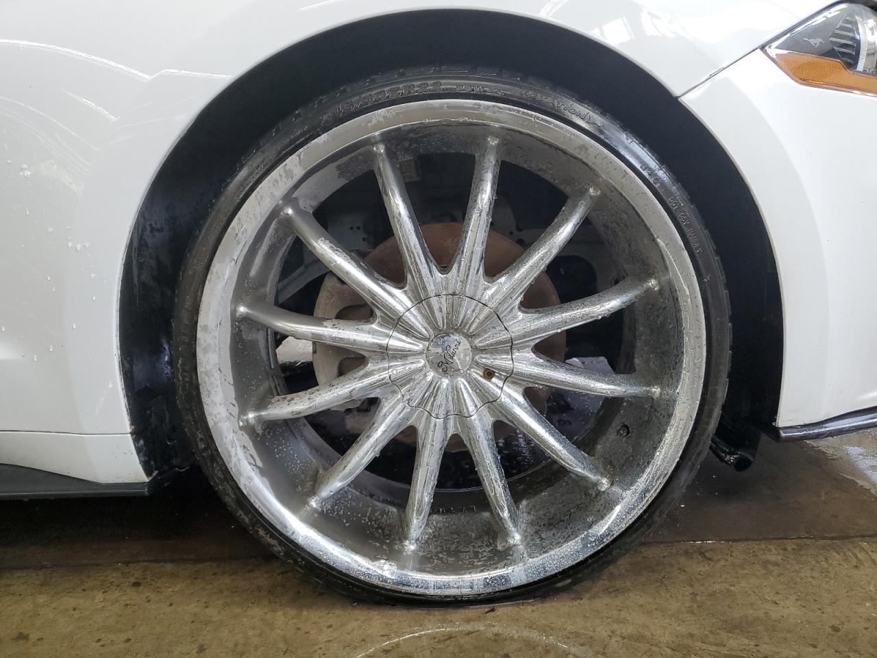2019 Ford Mustang White vin: 1FATP8UH5K5170292 Damage: Right Front Wheel, Aftermarket, Acceptable