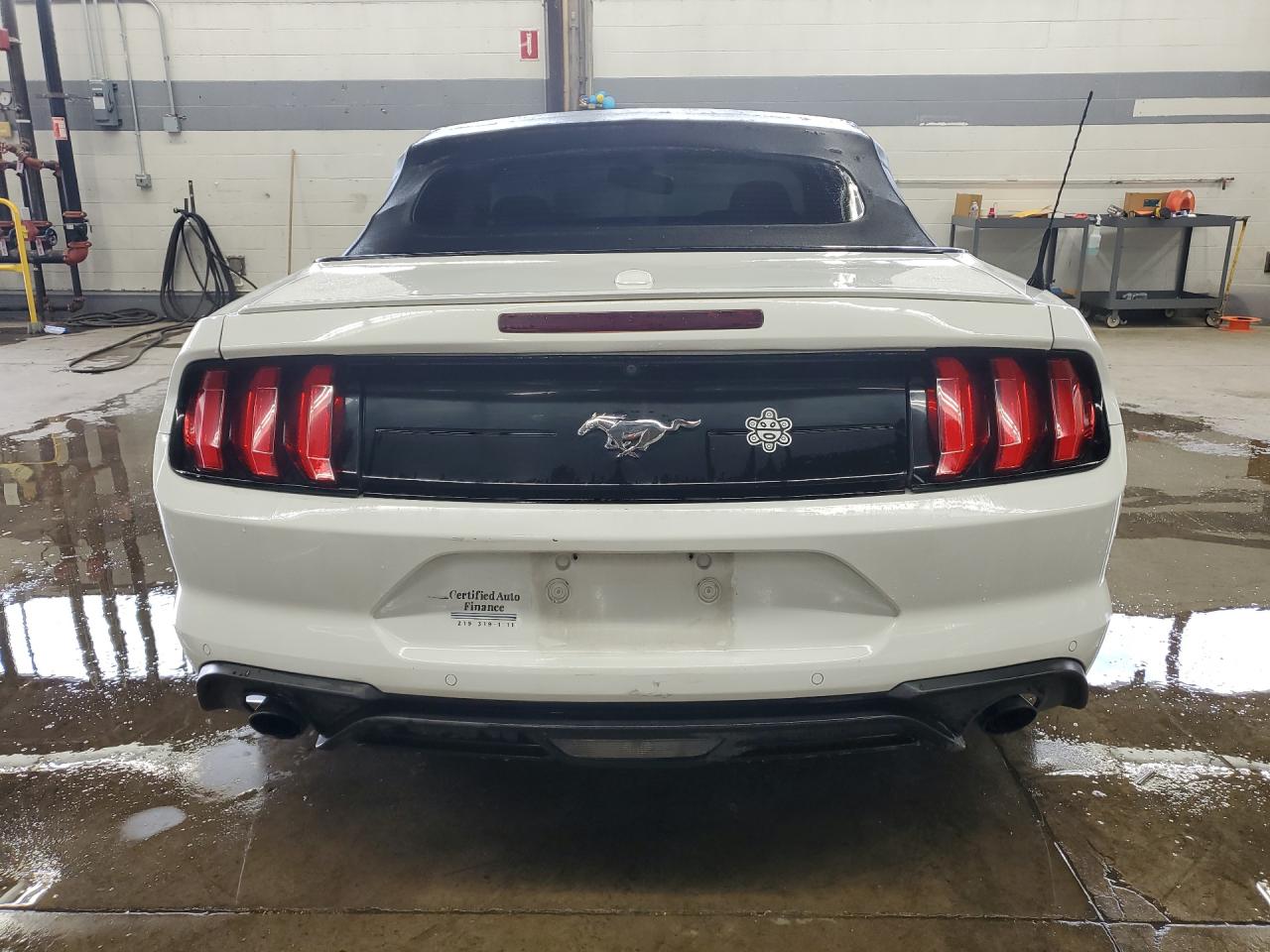 2019 Ford Mustang White vin: 1FATP8UH5K5170292 Damage: Rear Bumper/Cover, Scraped, 3 To 4 Inches