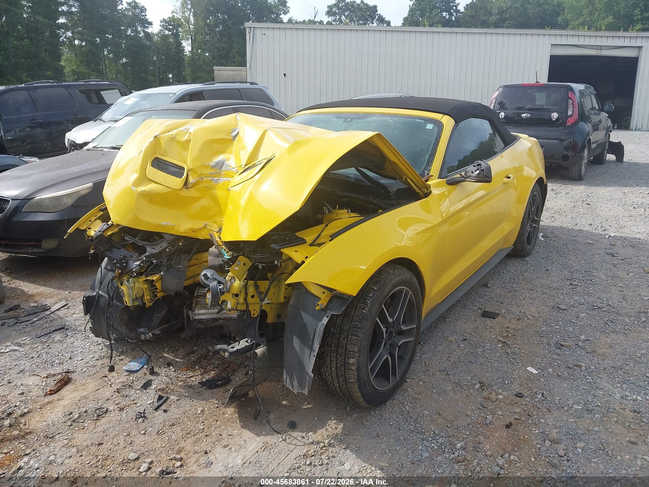 2018 Ford Mustang Ecoboost Premium Yellow vin: 1FATP8UH8J5156563