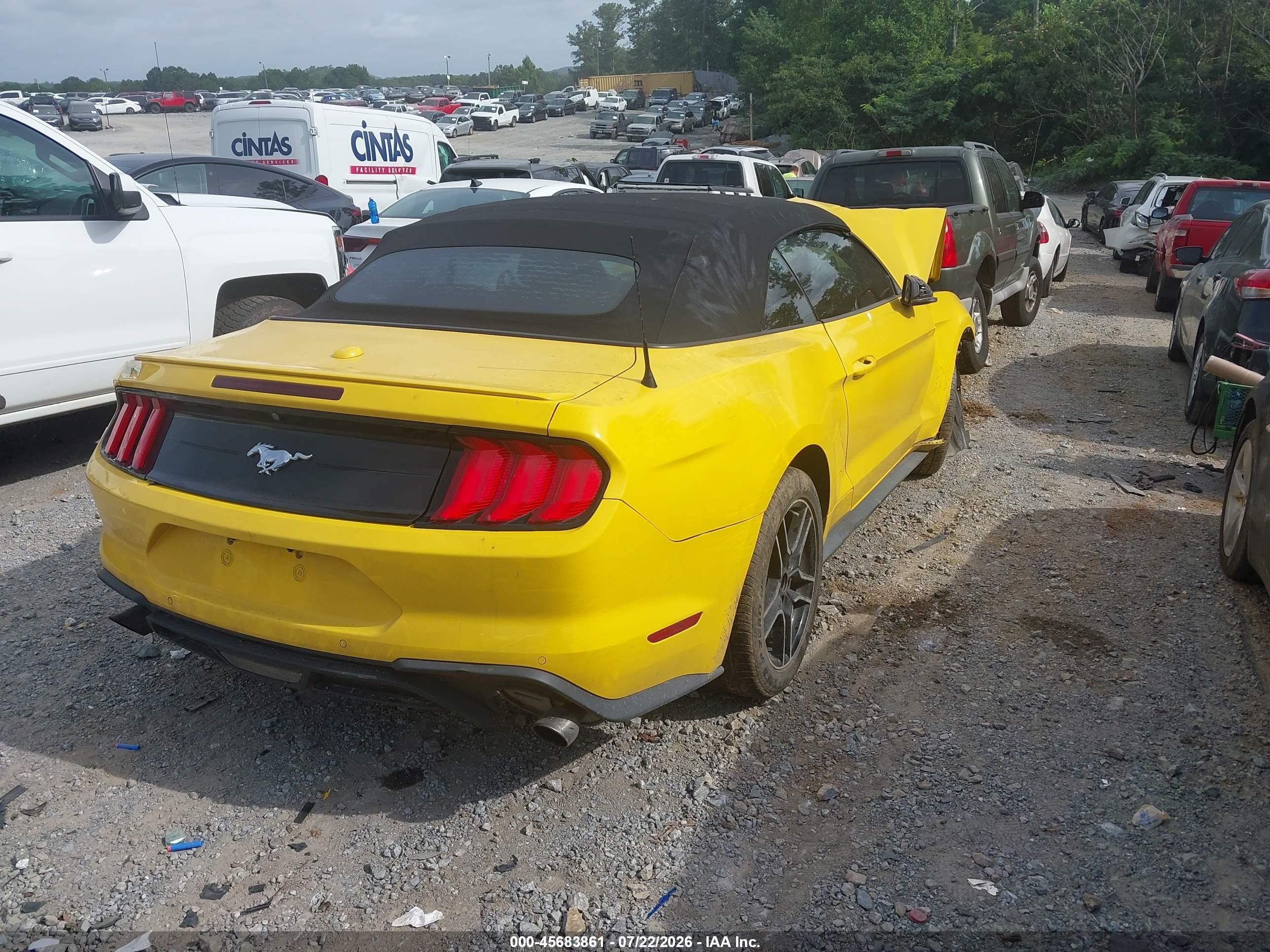 2018 Ford Mustang Ecoboost Premium Yellow vin: 1FATP8UH8J5156563