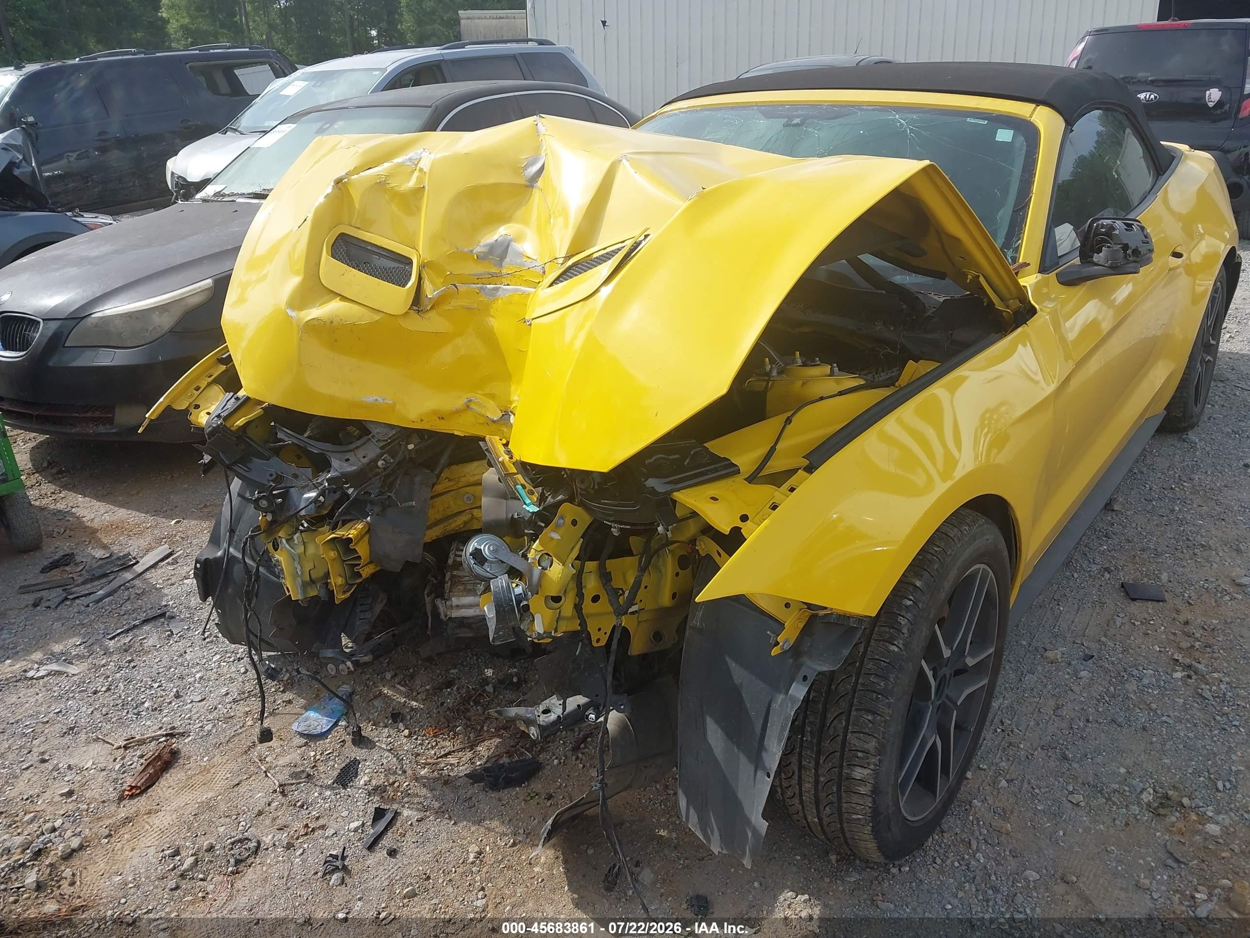2018 Ford Mustang Ecoboost Premium Yellow vin: 1FATP8UH8J5156563