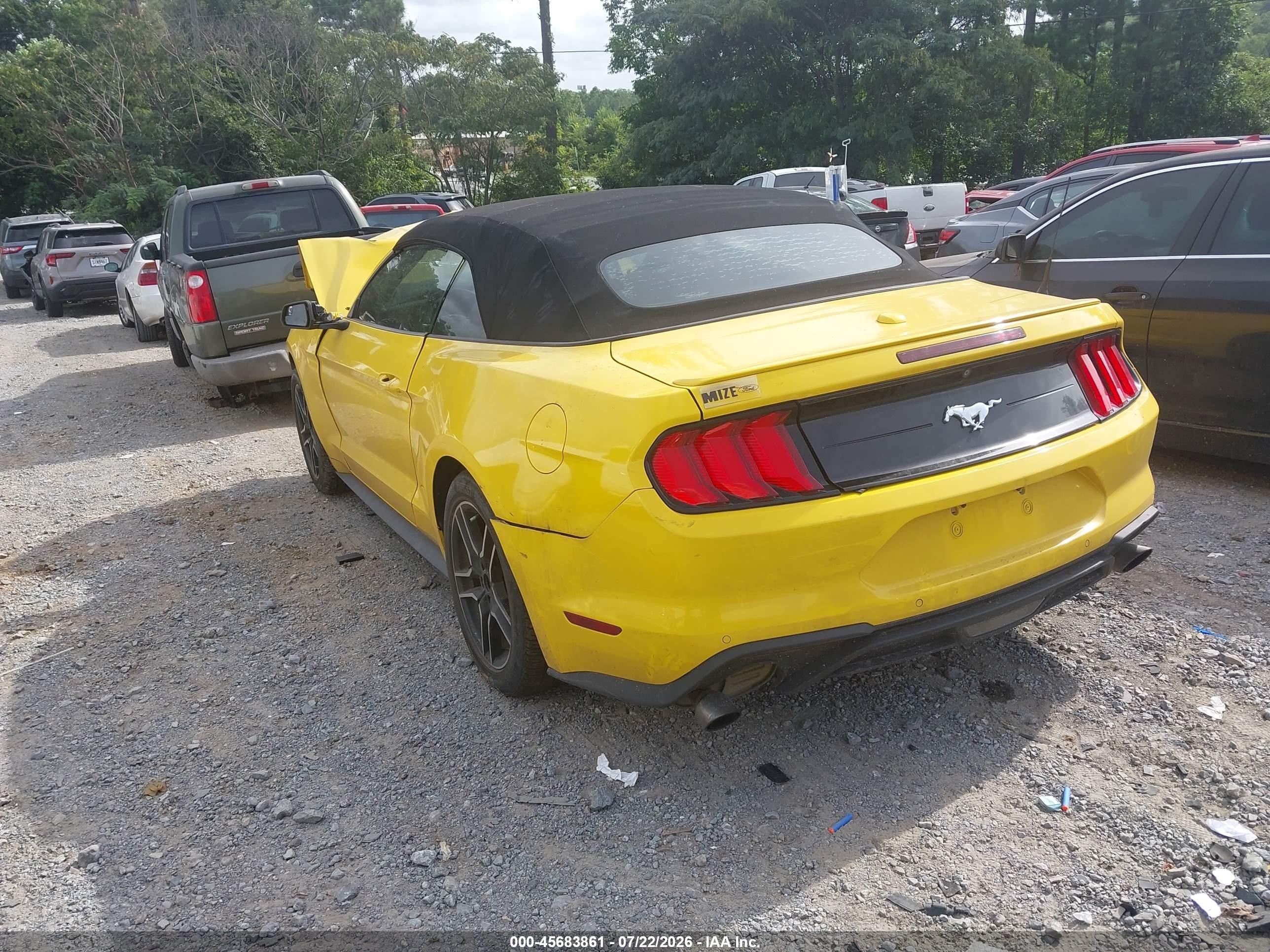 2018 Ford Mustang Ecoboost Premium Yellow vin: 1FATP8UH8J5156563