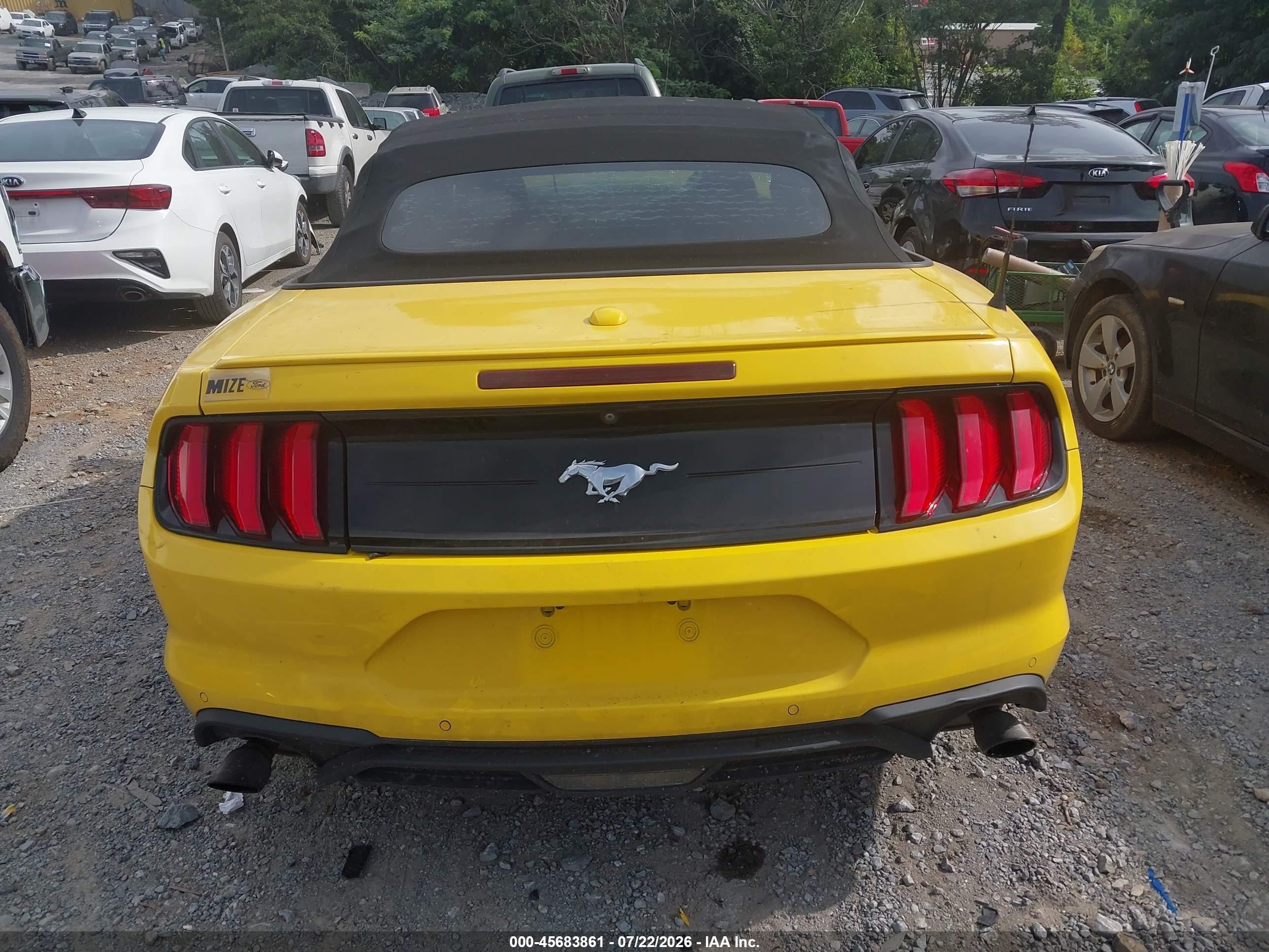 2018 Ford Mustang Ecoboost Premium Yellow vin: 1FATP8UH8J5156563