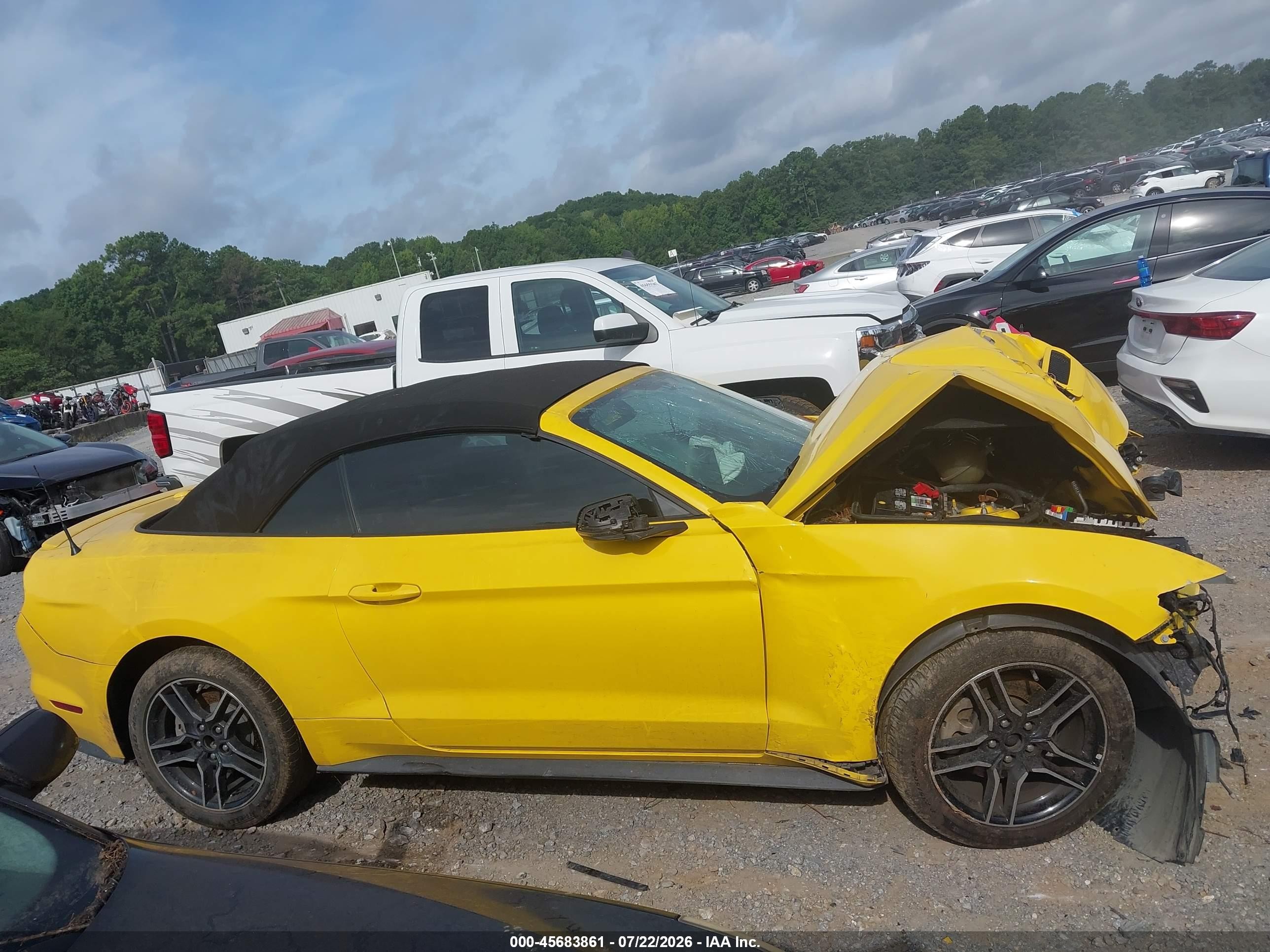2018 Ford Mustang Ecoboost Premium Yellow vin: 1FATP8UH8J5156563