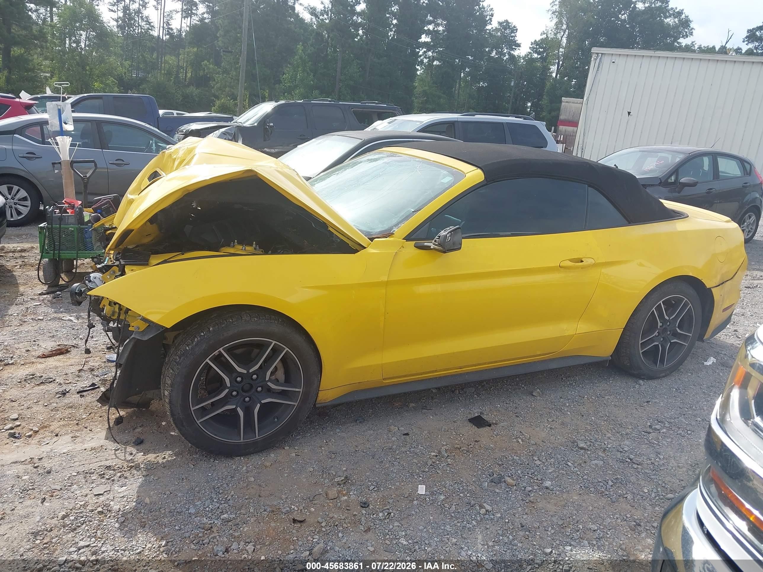 2018 Ford Mustang Ecoboost Premium Yellow vin: 1FATP8UH8J5156563