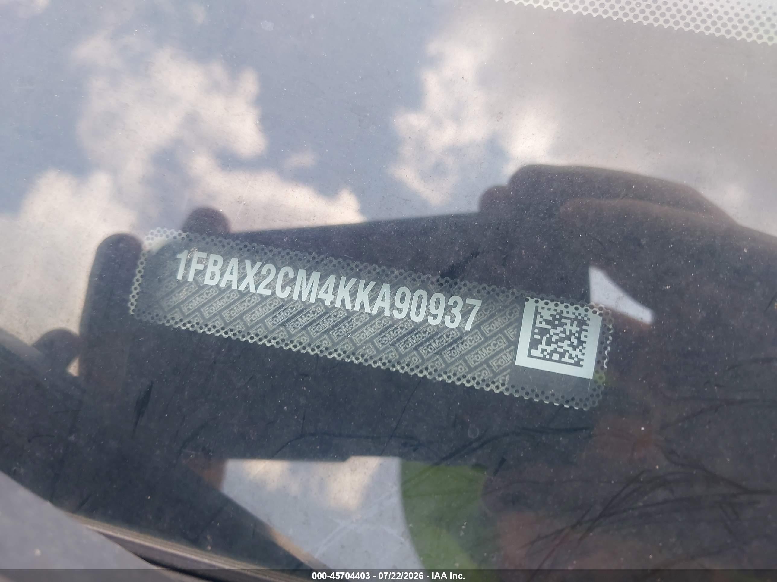 2019 Ford Transit-350 Xl White vin: 1FBAX2CM4KKA90937