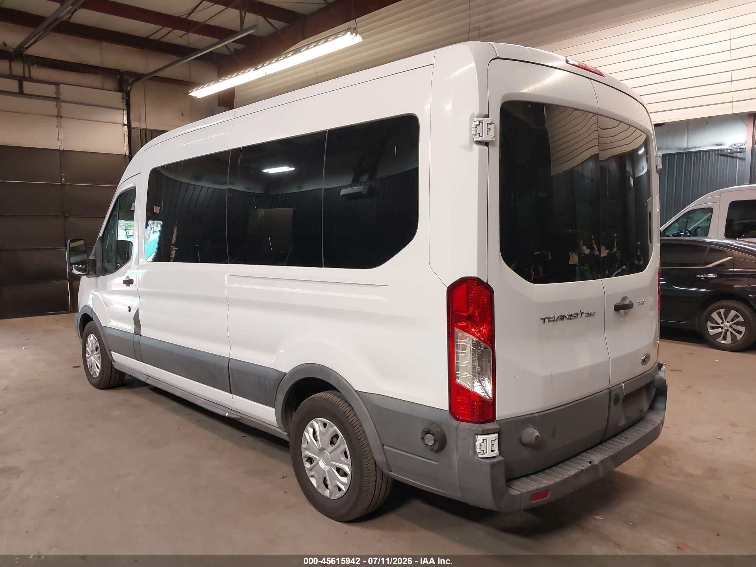 2015 Ford Transit-350 Xlt White vin: 1FBAX2CM5FKB27693