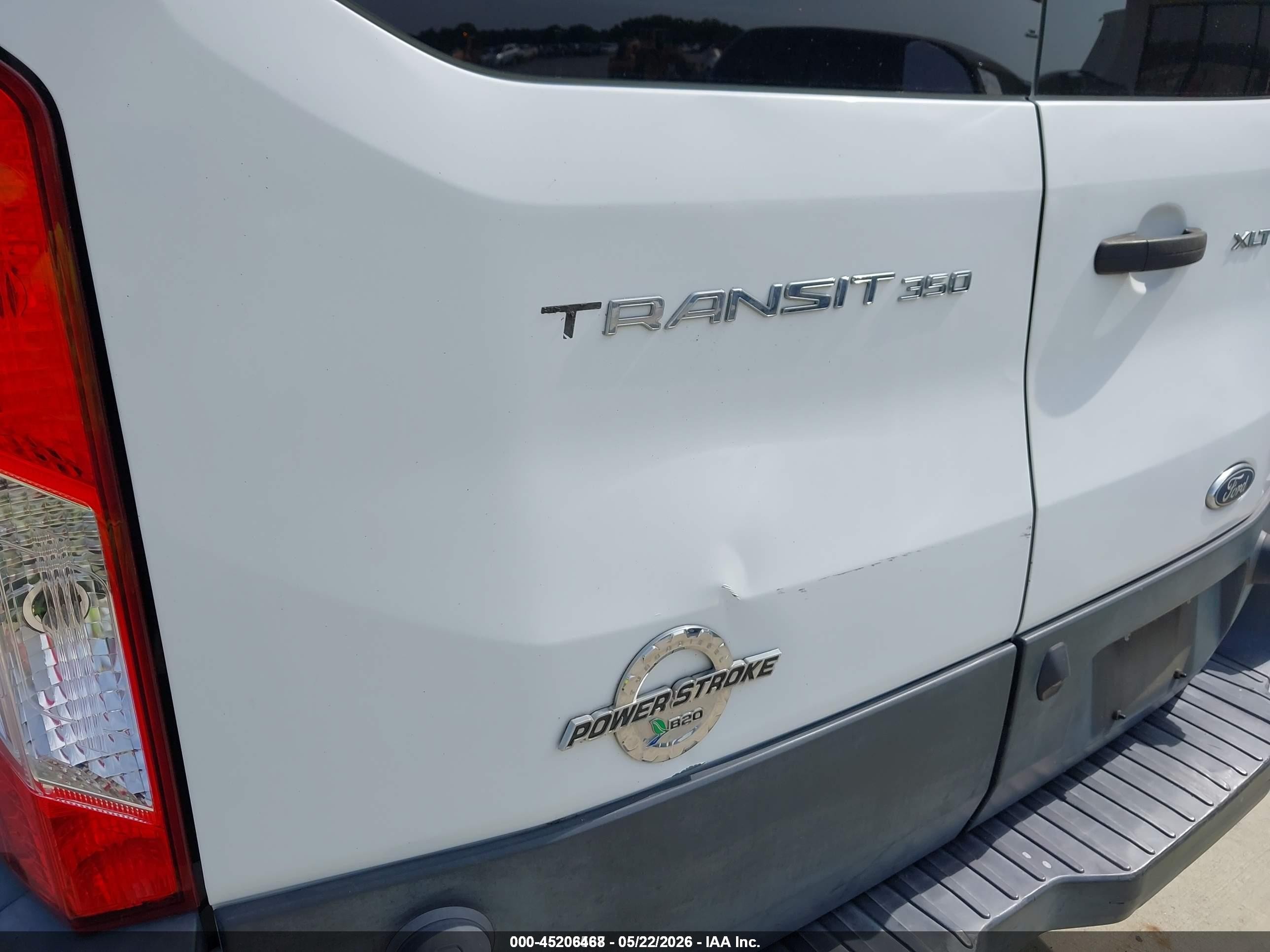 2015 Ford Transit-350 Xlt White vin: 1FBAX2ZV9FKB01694