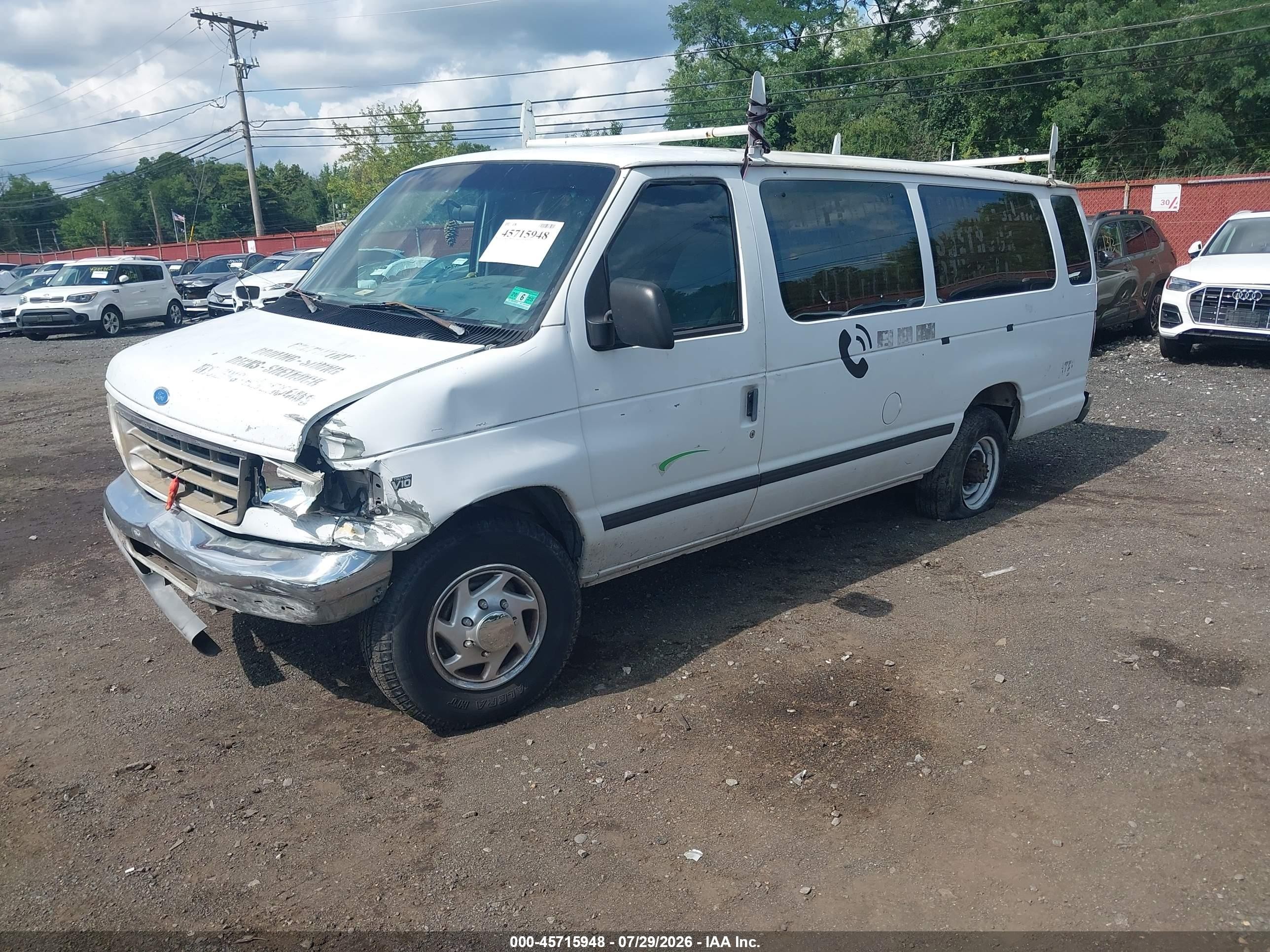 1997 Ford Club Wagon Xl/xlt White vin: 1FBJS31S4VHB86140