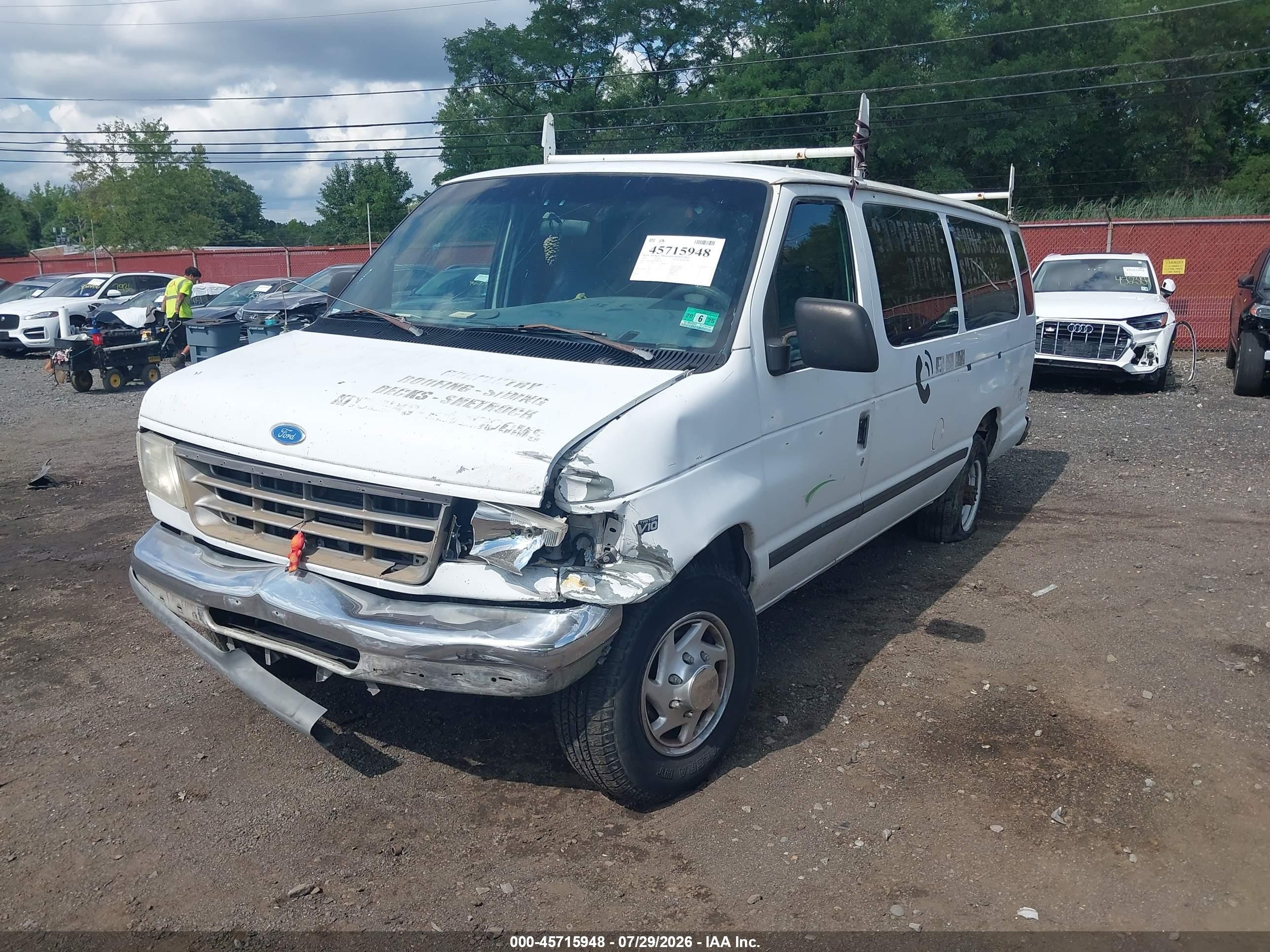 1997 Ford Club Wagon Xl/xlt White vin: 1FBJS31S4VHB86140