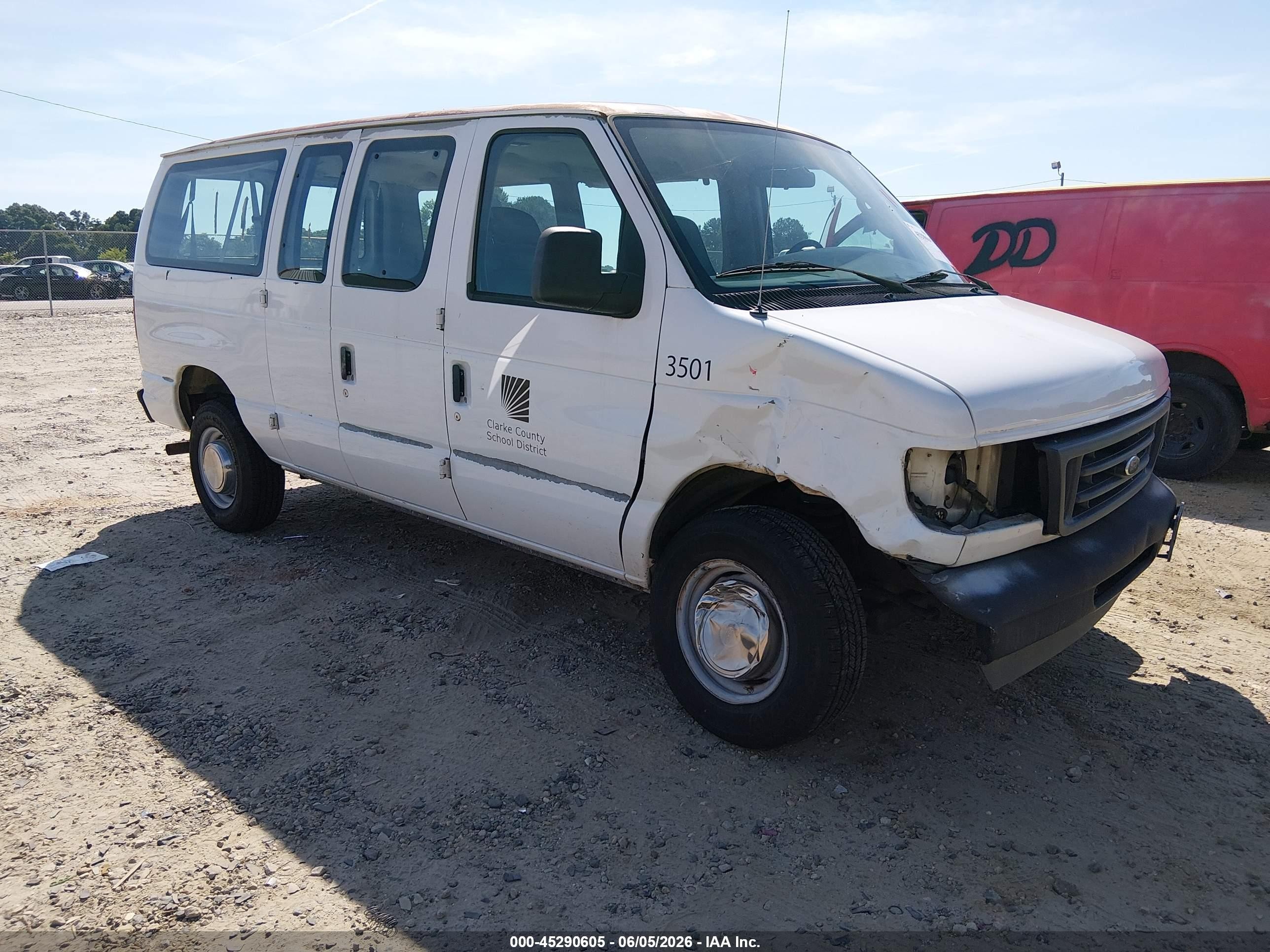 2003 Ford E-350 Super Duty Chateau/xl/xlt White vin: 1FBNE31L23HB41356