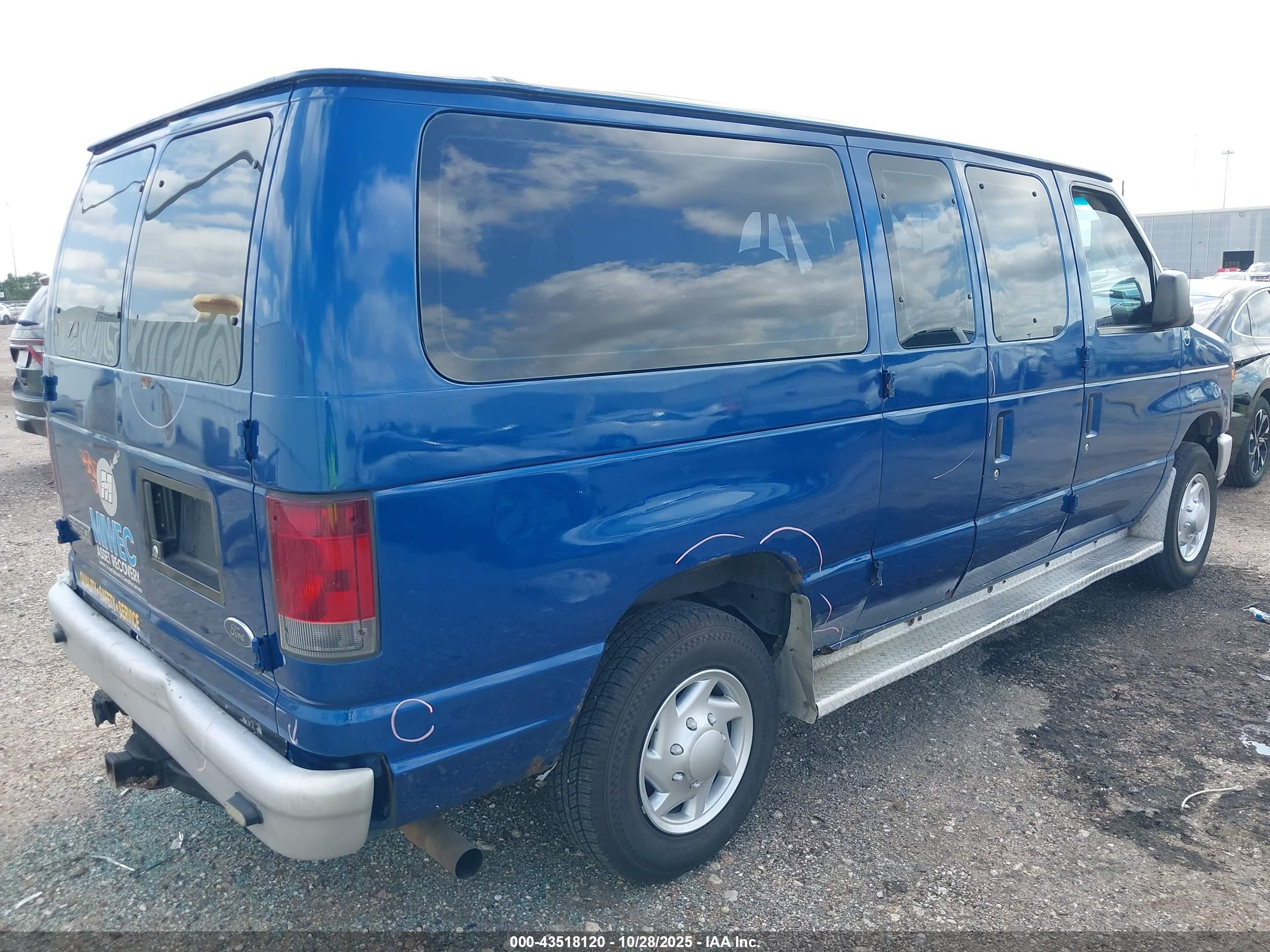 2008 Ford E-350 Super Duty Xl/xlt Blue vin: 1FBNE31L28DA94067