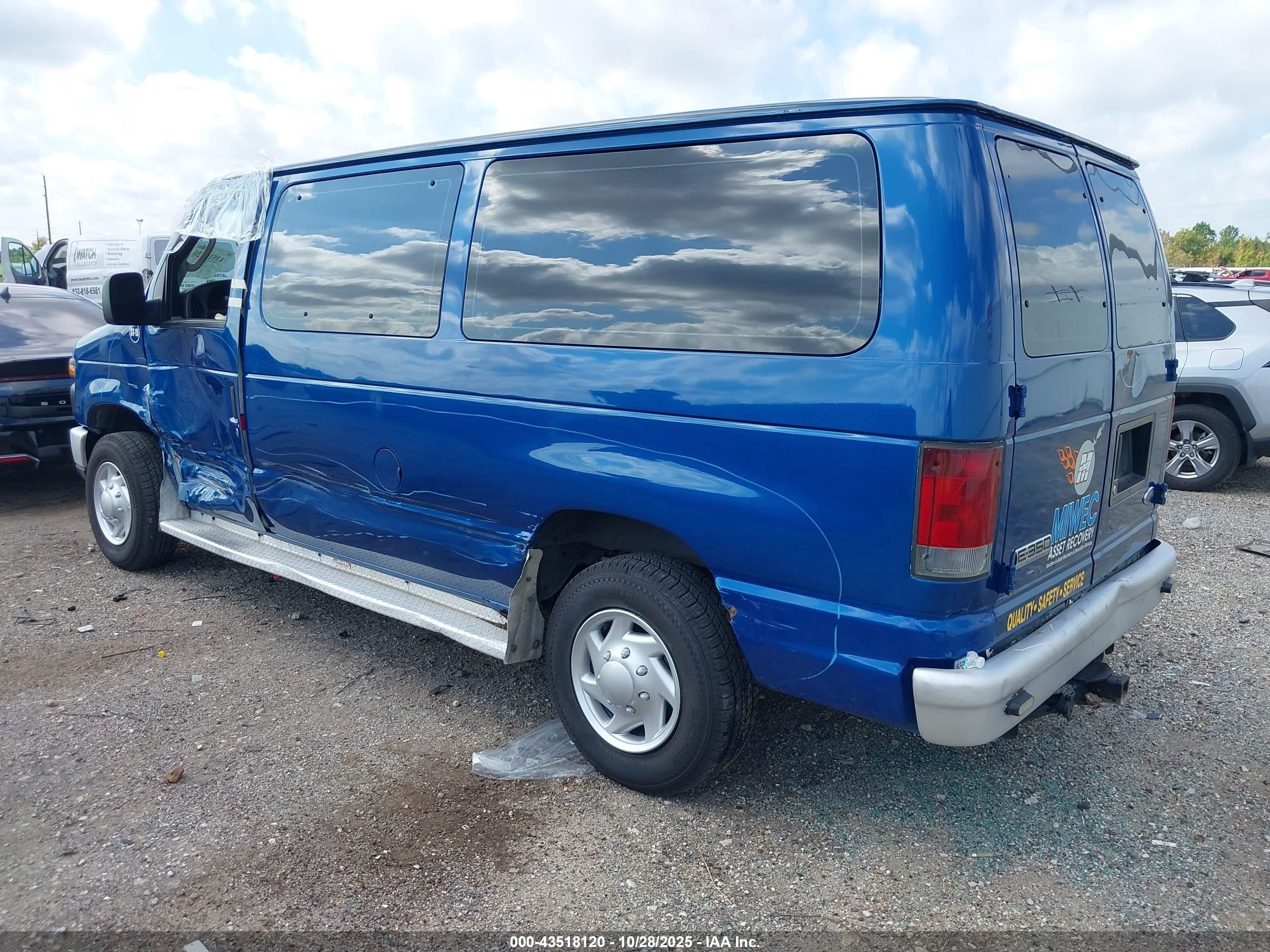 2008 Ford E-350 Super Duty Xl/xlt Blue vin: 1FBNE31L28DA94067