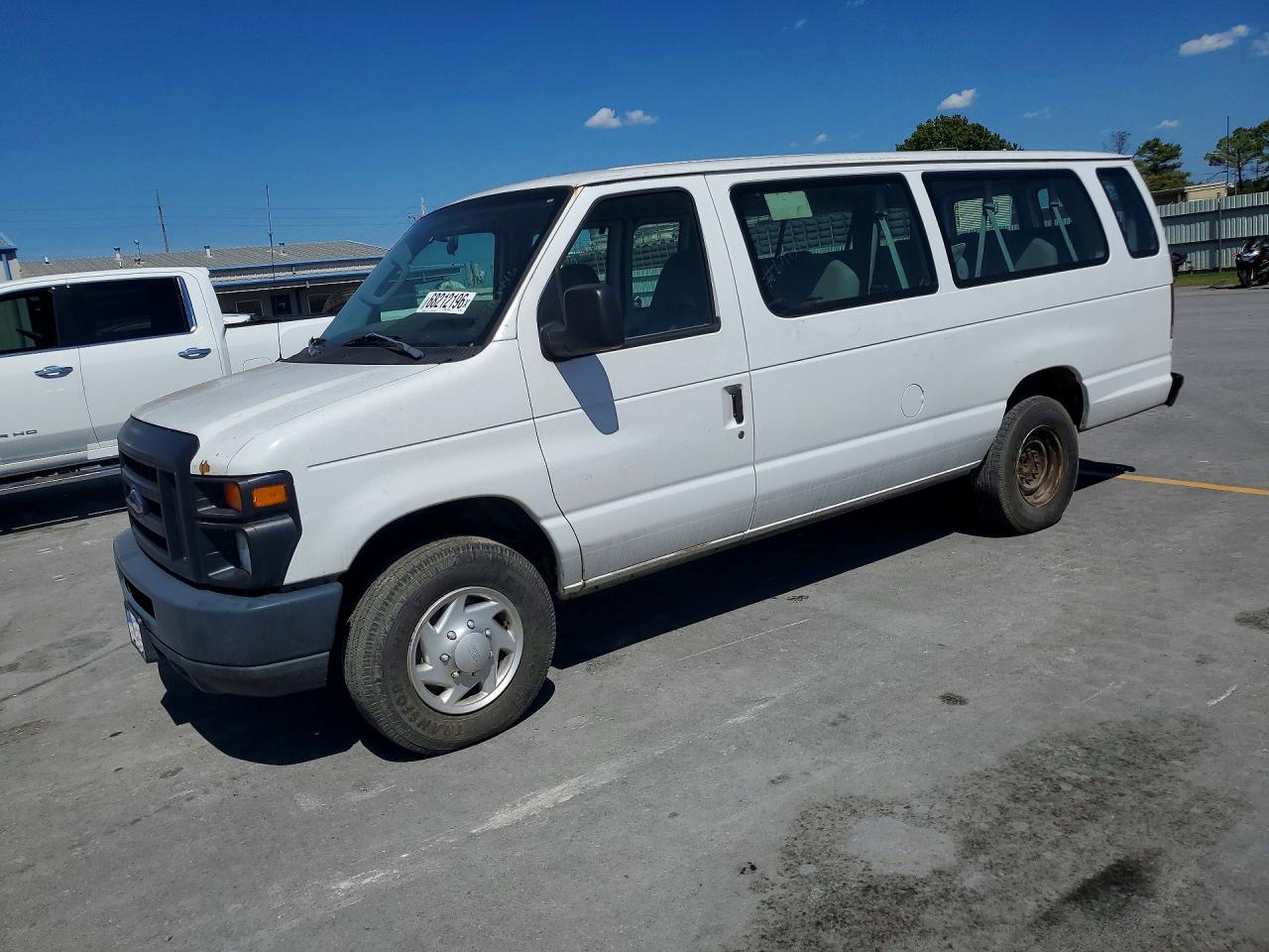 2009 Ford Econoline E350 Super Duty Wagon White vin: 1FBSS31L09DA63350