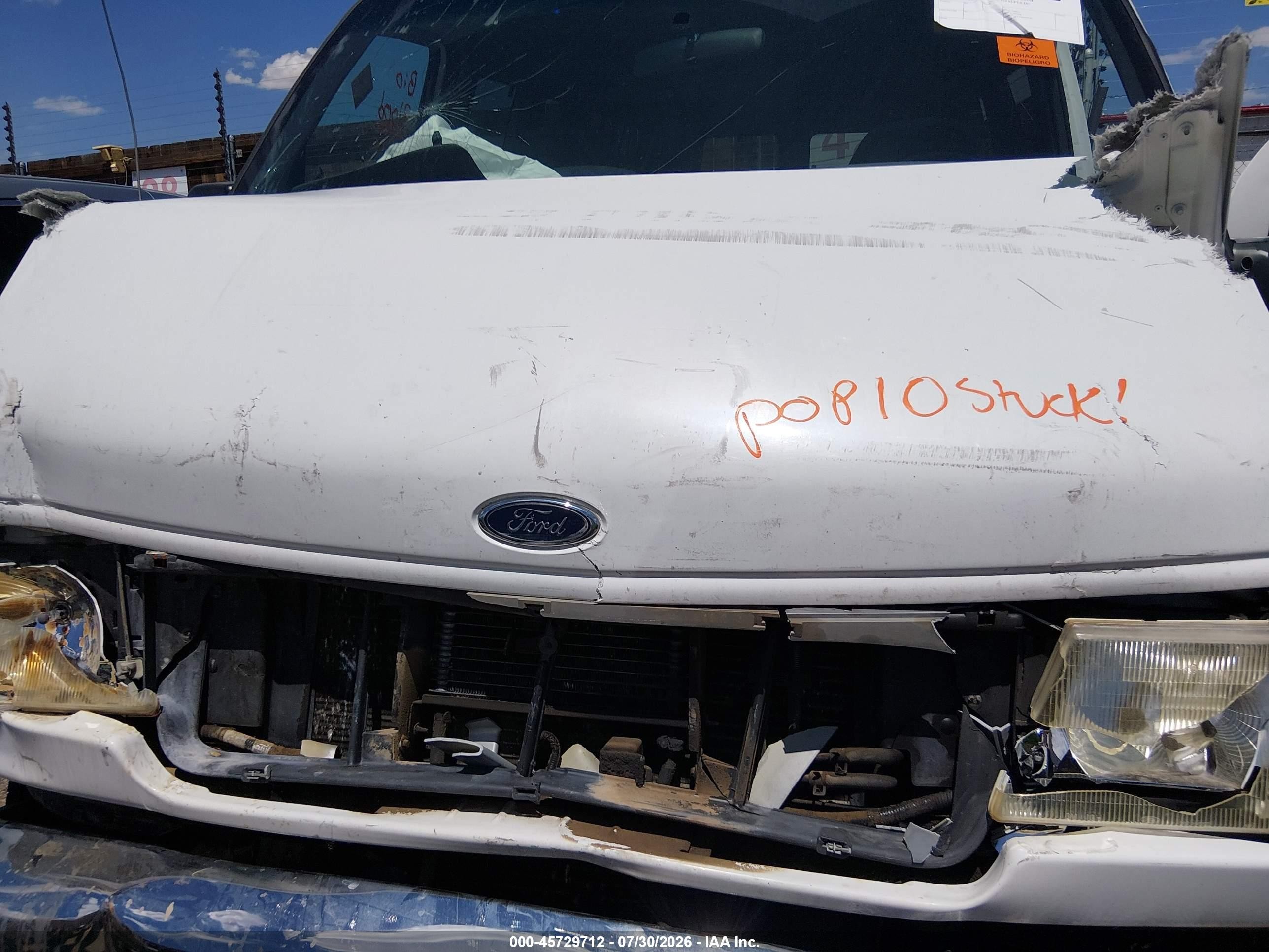 2000 Ford E-350 Super Duty Xl/xlt White vin: 1FBSS31L3YHA34951