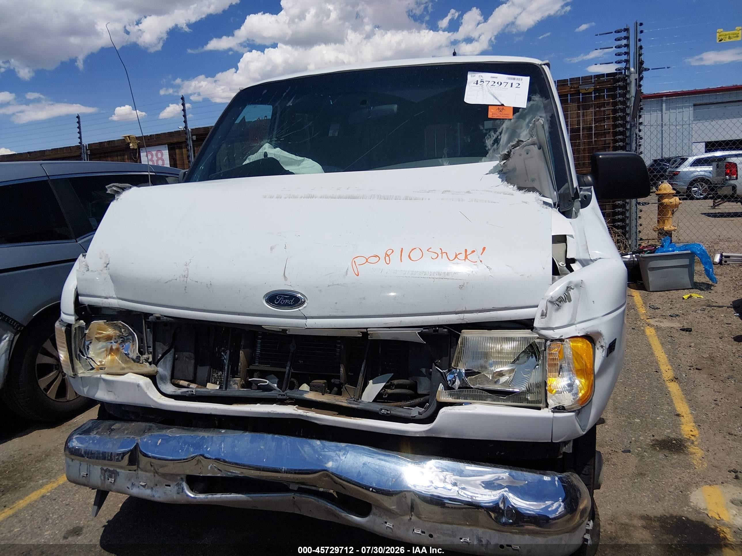 2000 Ford E-350 Super Duty Xl/xlt White vin: 1FBSS31L3YHA34951