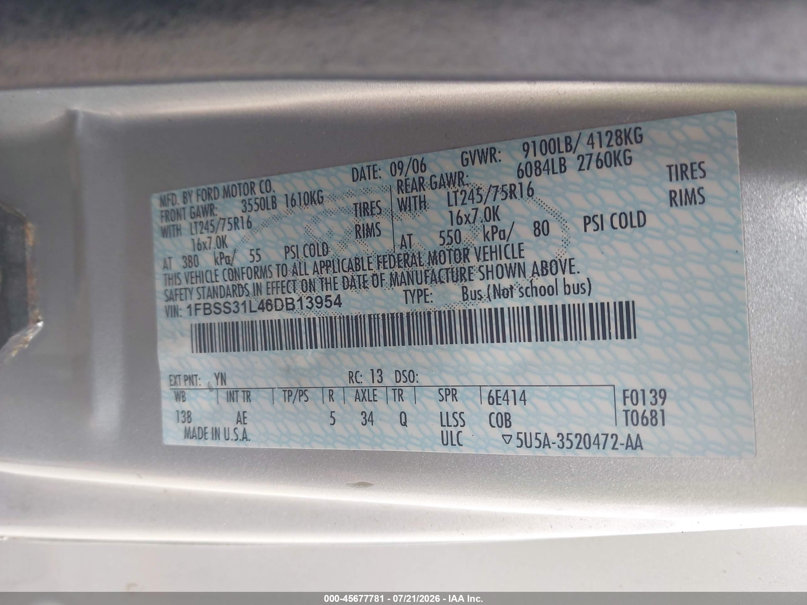2006 Ford E-350 Super Duty Xl/xlt Gray vin: 1FBSS31L46DB13954