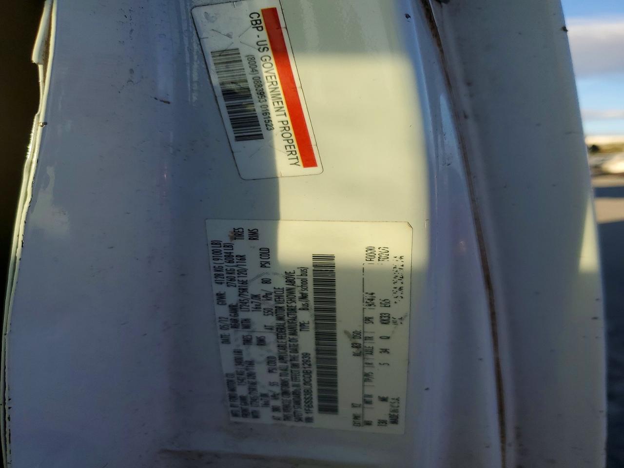 2012 Ford Econoline E350 Super Duty Wagon White vin: 1FBSS3BL0CDB12939