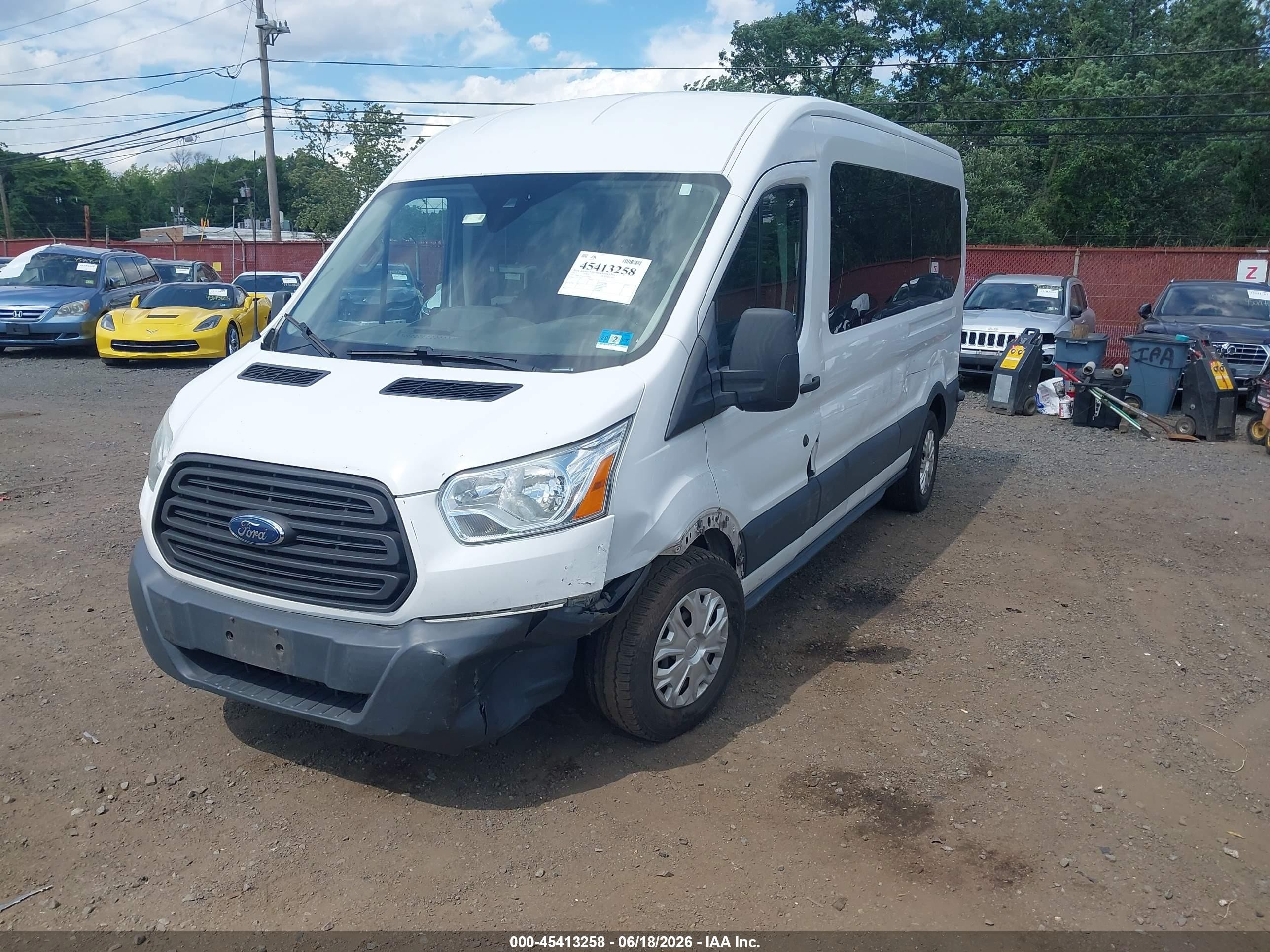 2015 Ford Transit-350 Xlt White vin: 1FBZX2CM4FKA94849